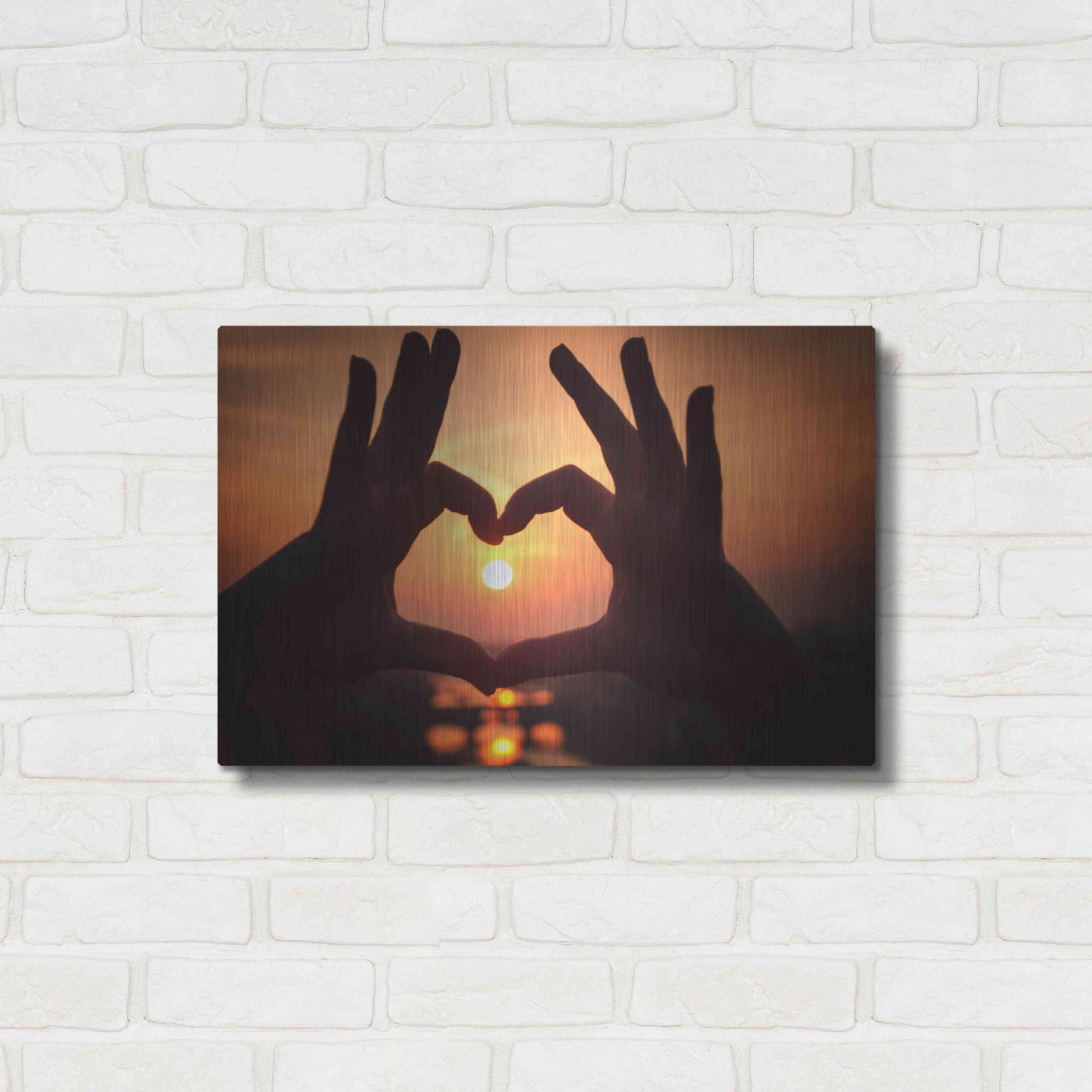 Luxe Metal Art 'Sunset Lovers' by Giuseppe Torre, Metal Wall Art,24x16