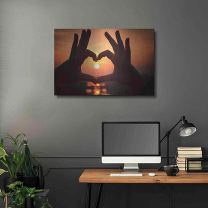 Luxe Metal Art 'Sunset Lovers' by Giuseppe Torre, Metal Wall Art,36x24