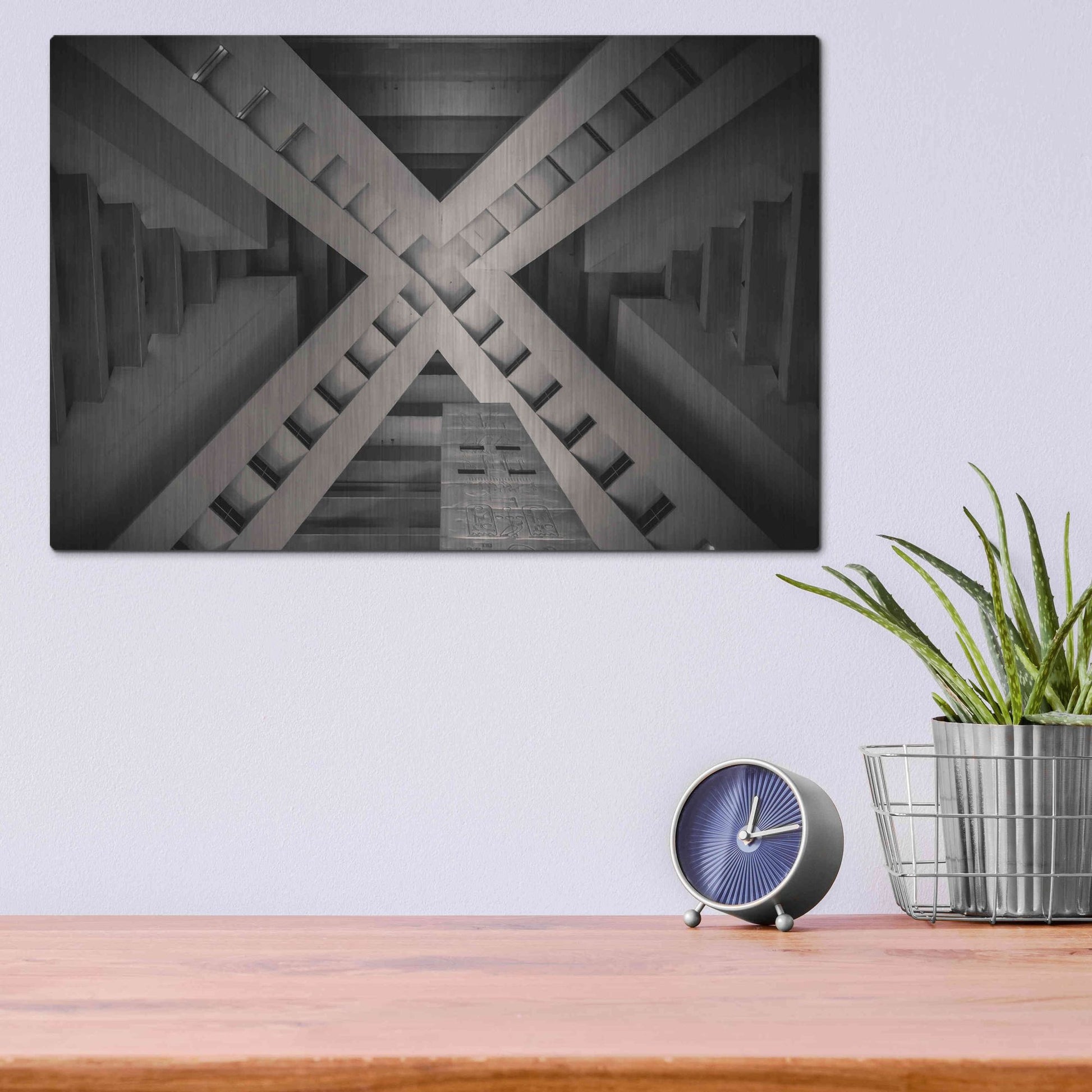 Luxe Metal Art 'Inside the Pyramid' by Giuseppe Torre, Metal Wall Art,16x12