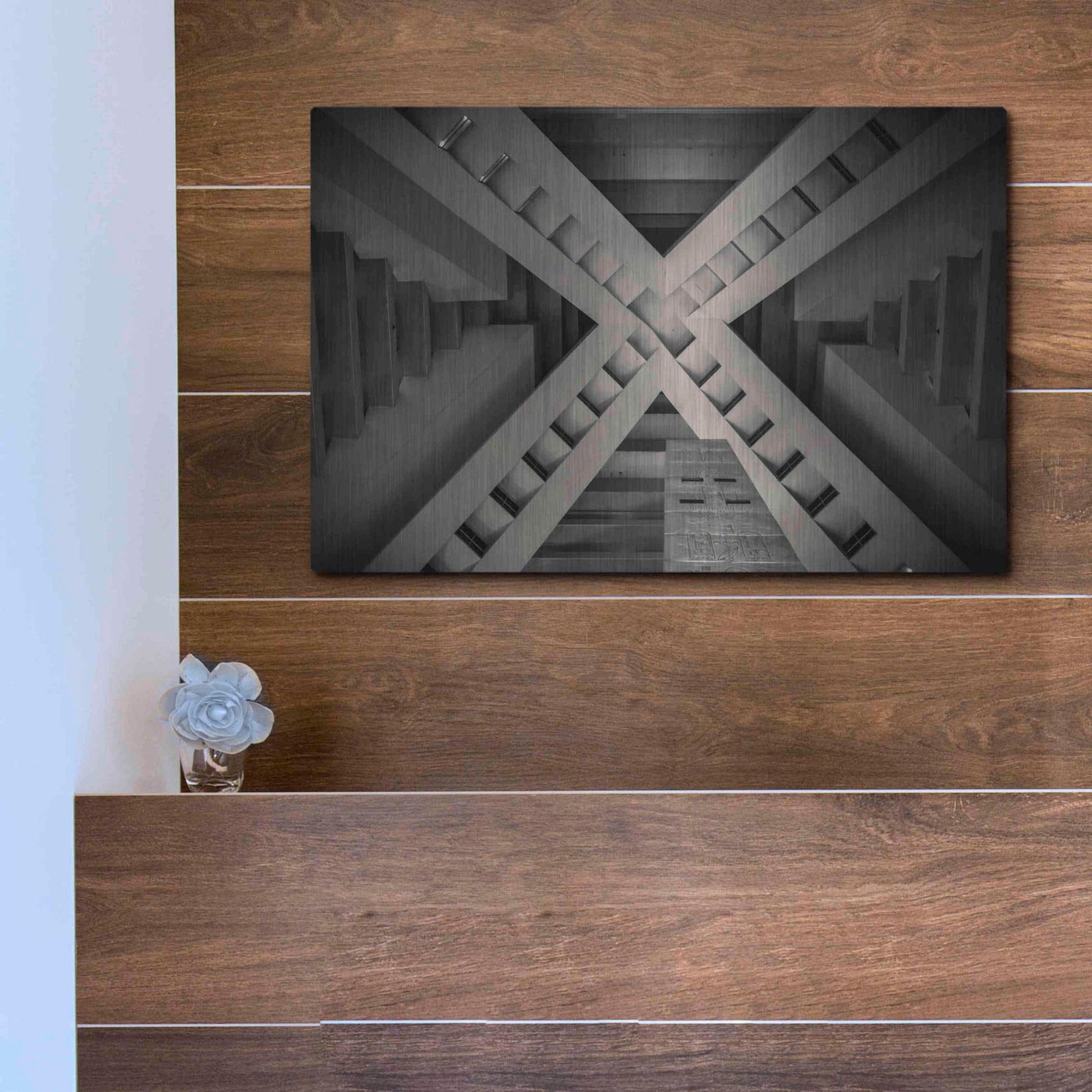Luxe Metal Art 'Inside the Pyramid' by Giuseppe Torre, Metal Wall Art,16x12