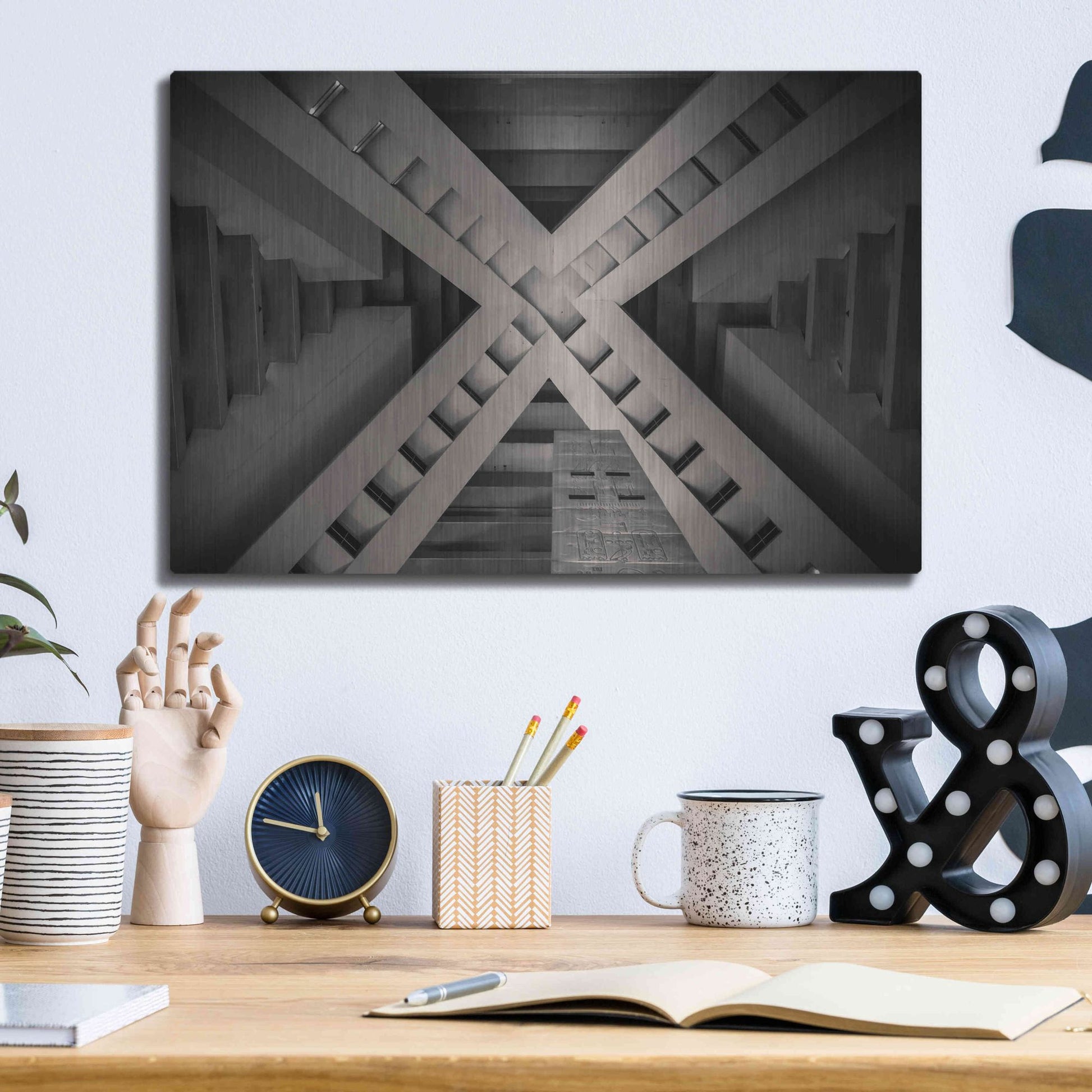 Luxe Metal Art 'Inside the Pyramid' by Giuseppe Torre, Metal Wall Art,16x12