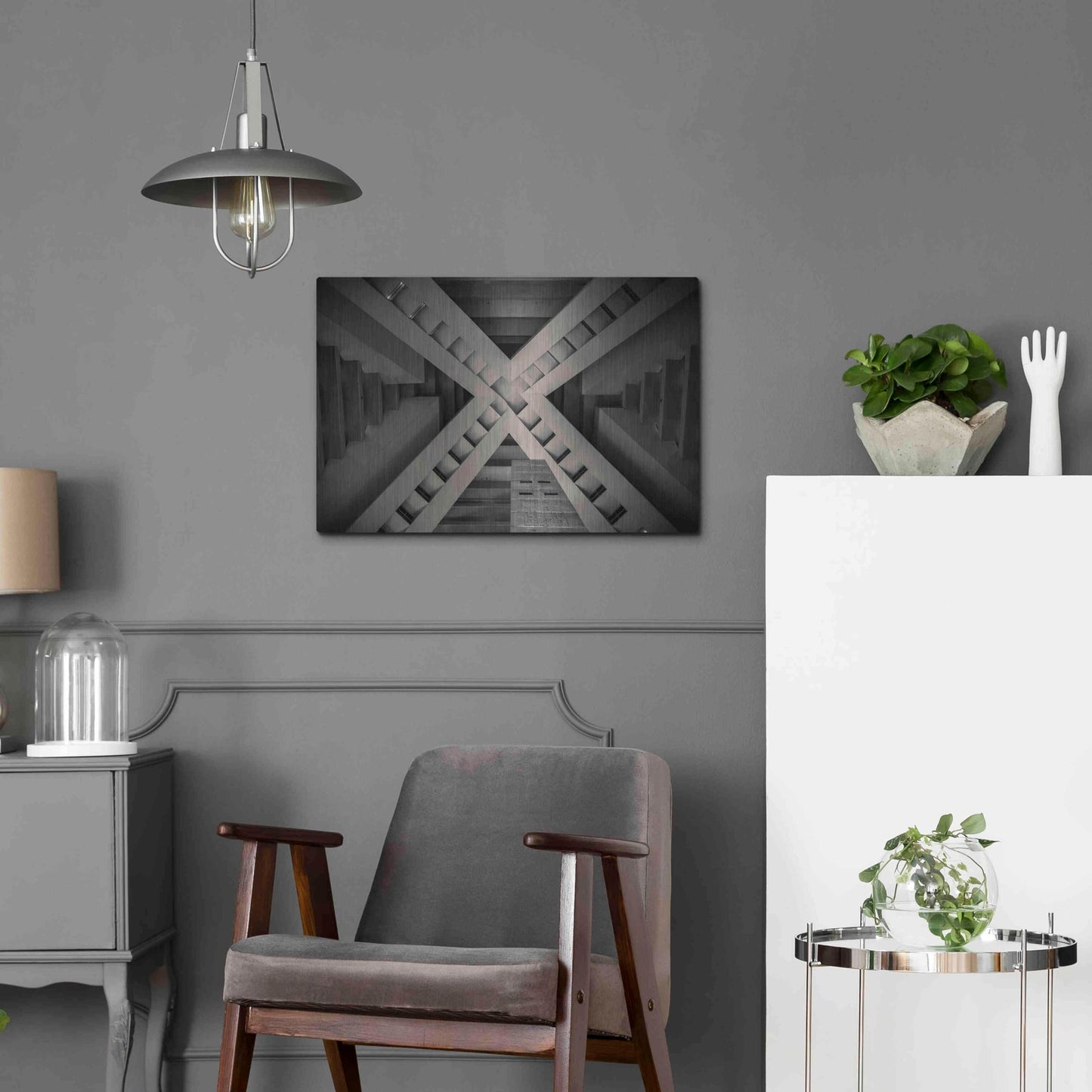 Luxe Metal Art 'Inside the Pyramid' by Giuseppe Torre, Metal Wall Art,24x16