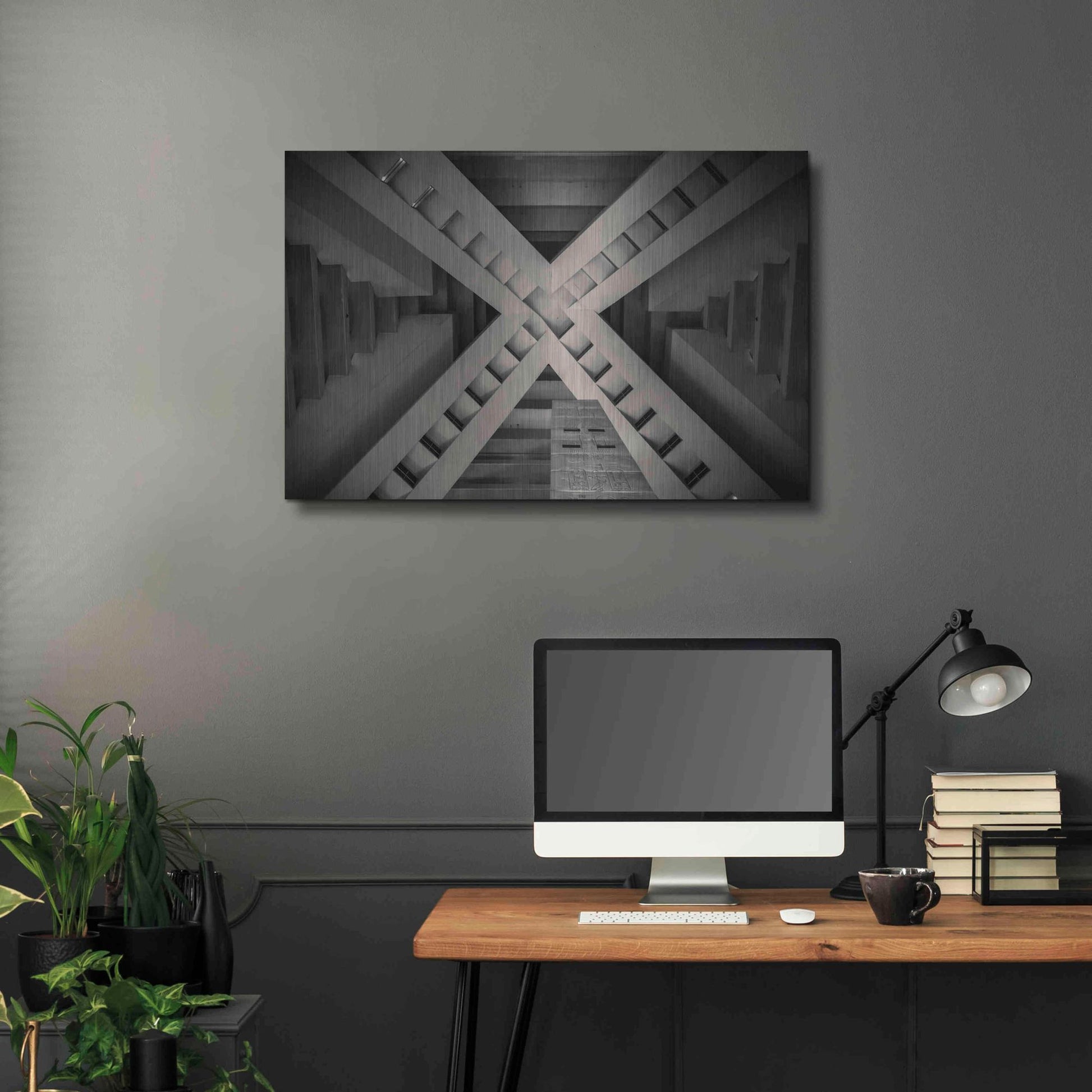Luxe Metal Art 'Inside the Pyramid' by Giuseppe Torre, Metal Wall Art,36x24