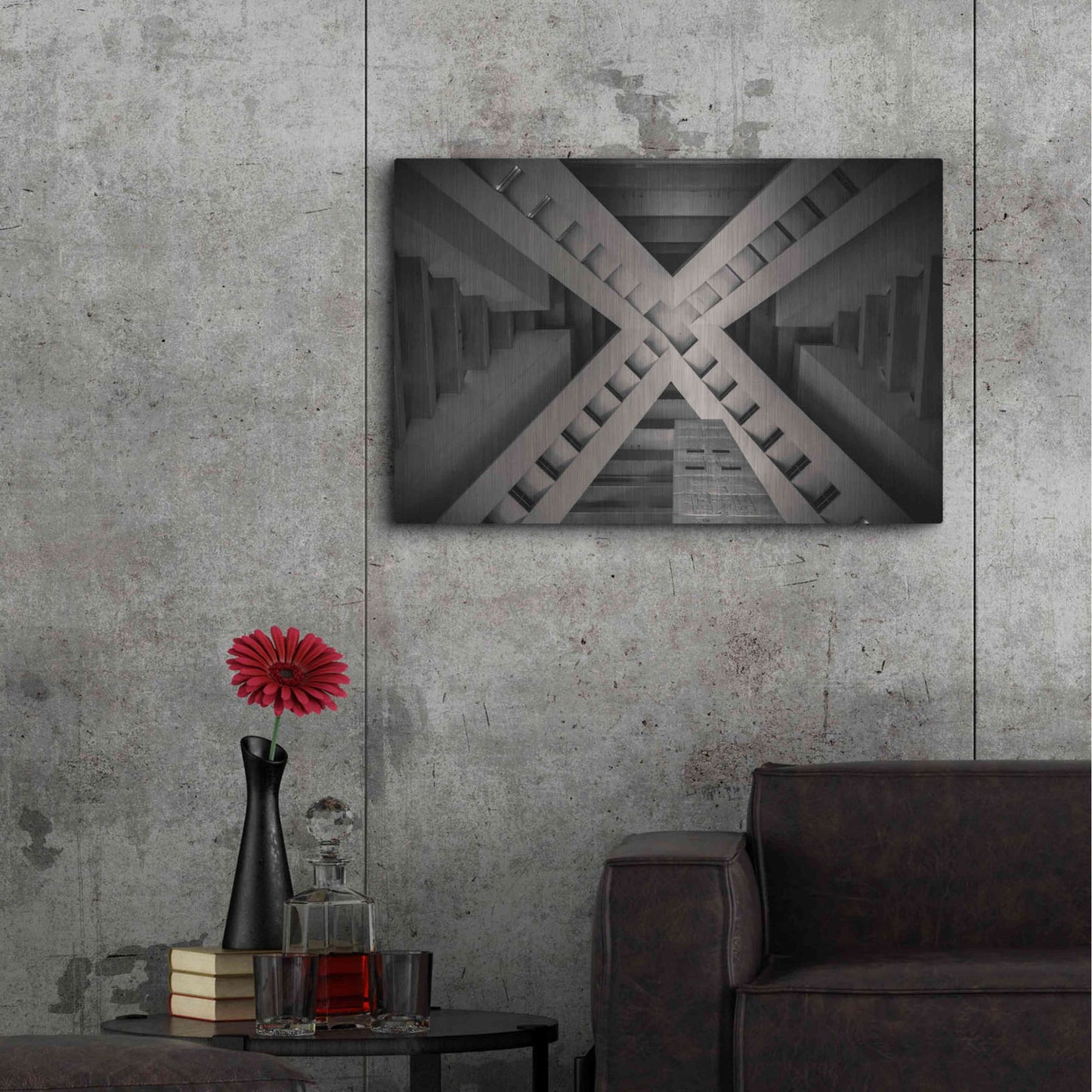 Luxe Metal Art 'Inside the Pyramid' by Giuseppe Torre, Metal Wall Art,36x24