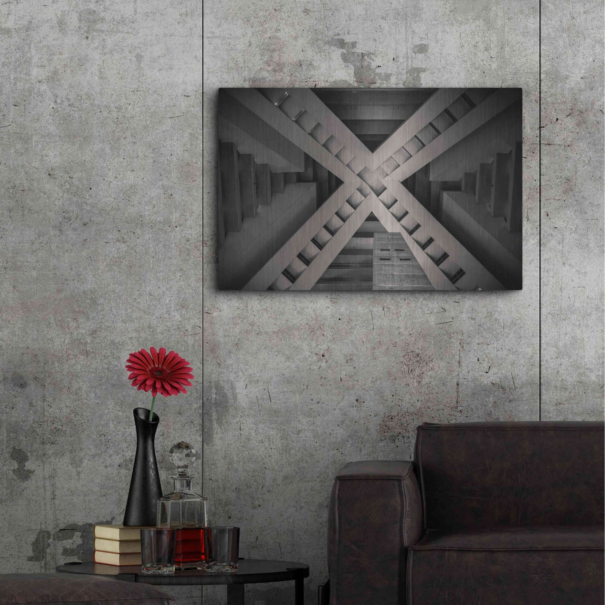 Luxe Metal Art 'Inside the Pyramid' by Giuseppe Torre, Metal Wall Art,36x24