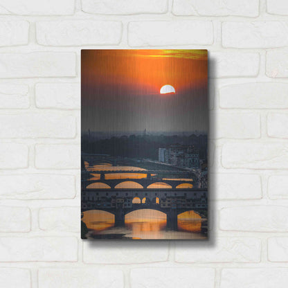 Luxe Metal Art 'Crimson sky' by Giuseppe Torre, Metal Wall Art,12x16