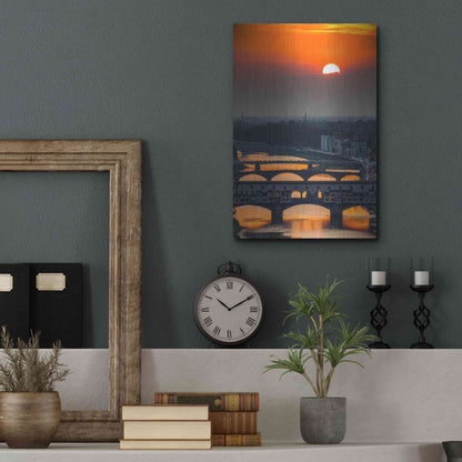 Luxe Metal Art 'Crimson sky' by Giuseppe Torre, Metal Wall Art,12x16