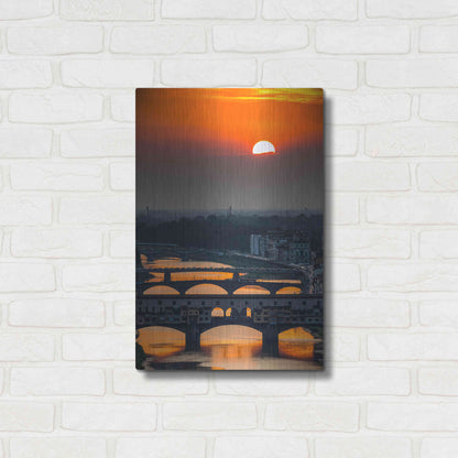 Luxe Metal Art 'Crimson sky' by Giuseppe Torre, Metal Wall Art,16x24