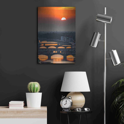 Luxe Metal Art 'Crimson sky' by Giuseppe Torre, Metal Wall Art,16x24