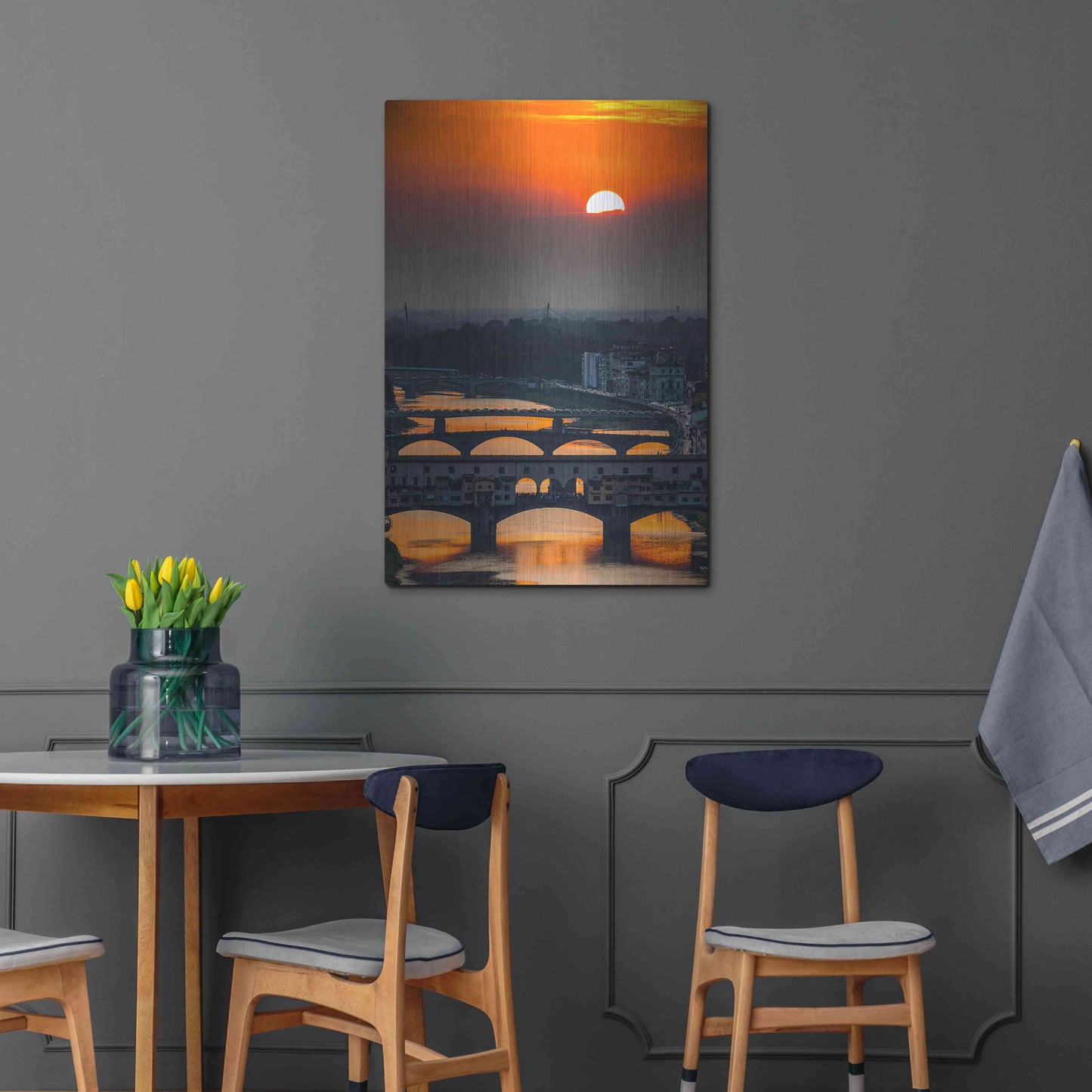 Luxe Metal Art 'Crimson sky' by Giuseppe Torre, Metal Wall Art,24x36