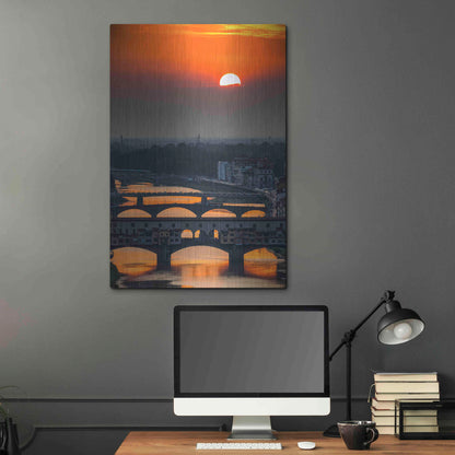 Luxe Metal Art 'Crimson sky' by Giuseppe Torre, Metal Wall Art,24x36