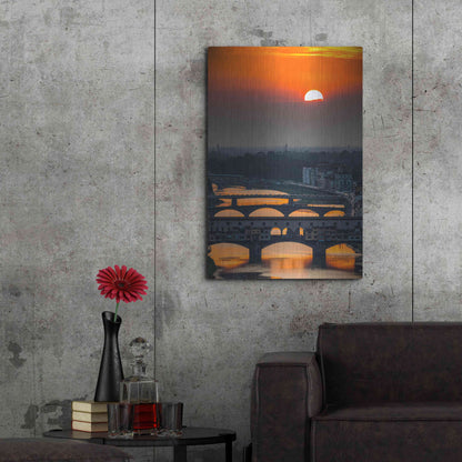 Luxe Metal Art 'Crimson sky' by Giuseppe Torre, Metal Wall Art,24x36