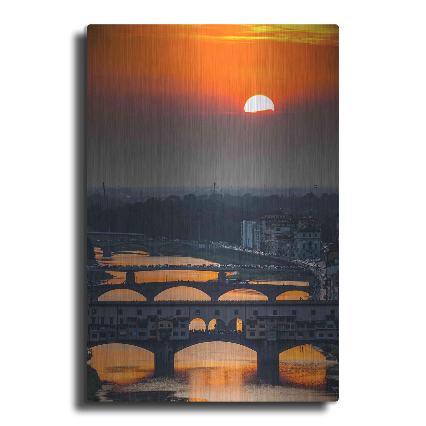 Luxe Metal Art 'Crimson sky' by Giuseppe Torre, Metal Wall Art