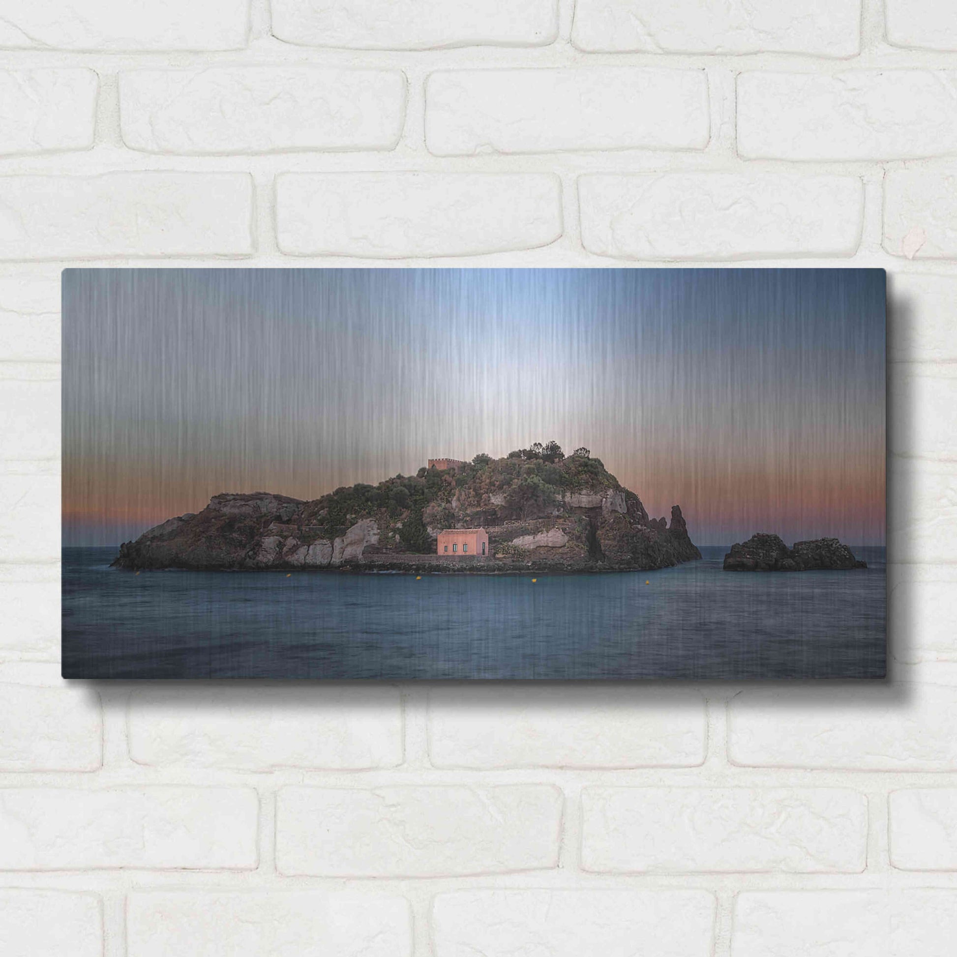 Luxe Metal Art 'Lachea Island' by Giuseppe Torre, Metal Wall Art,24x12