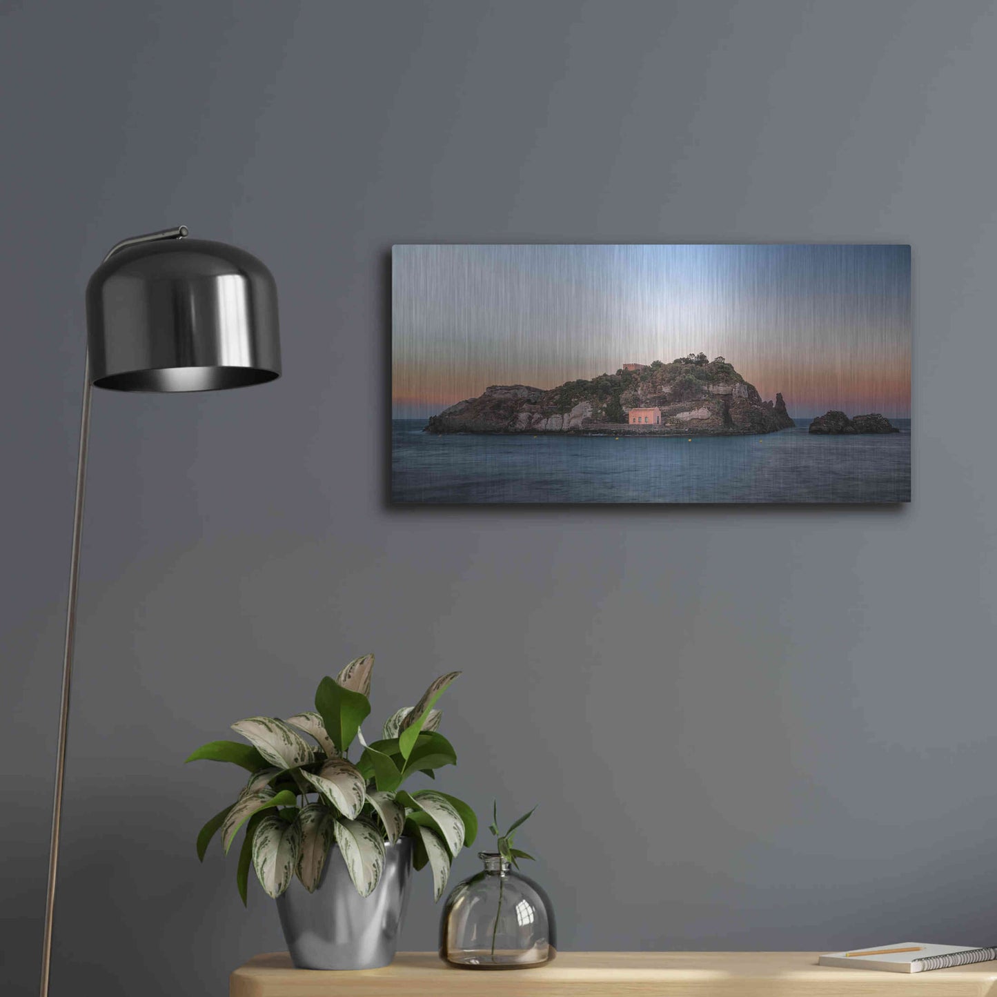 Luxe Metal Art 'Lachea Island' by Giuseppe Torre, Metal Wall Art,24x12