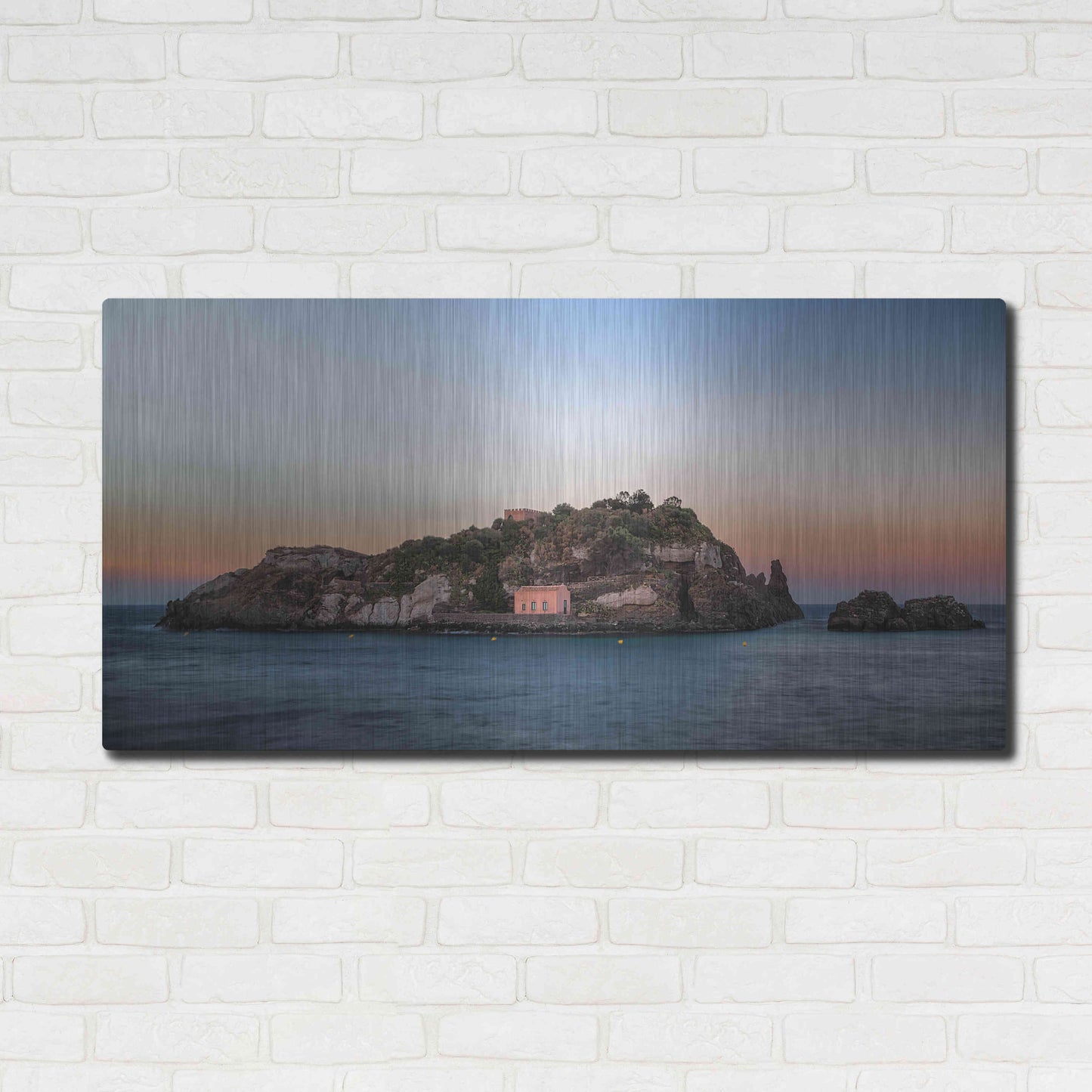 Luxe Metal Art 'Lachea Island' by Giuseppe Torre, Metal Wall Art,48x24
