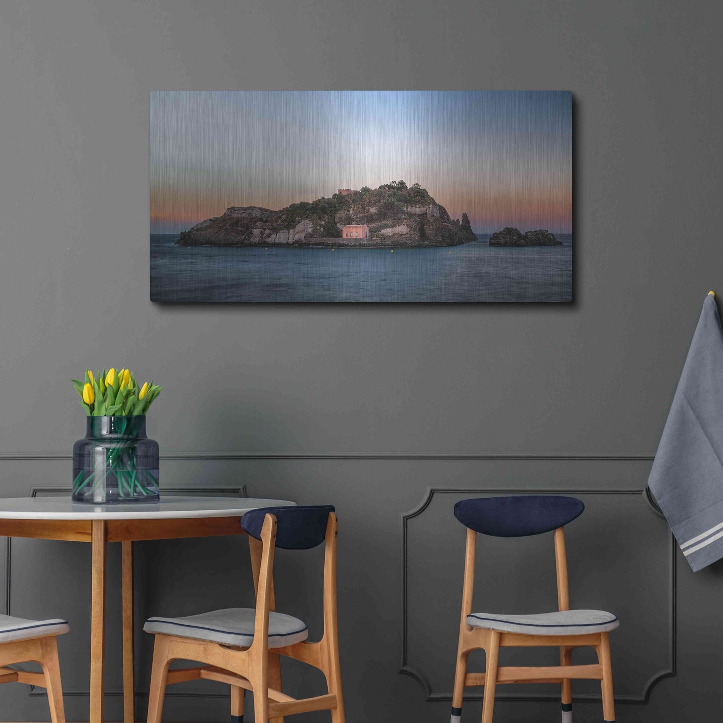 Luxe Metal Art 'Lachea Island' by Giuseppe Torre, Metal Wall Art,48x24