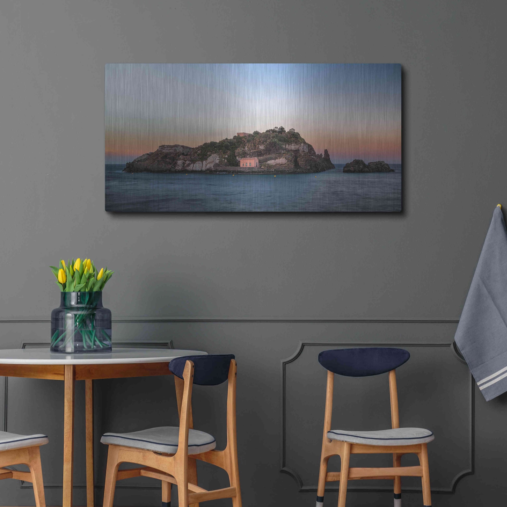 Luxe Metal Art 'Lachea Island' by Giuseppe Torre, Metal Wall Art,48x24