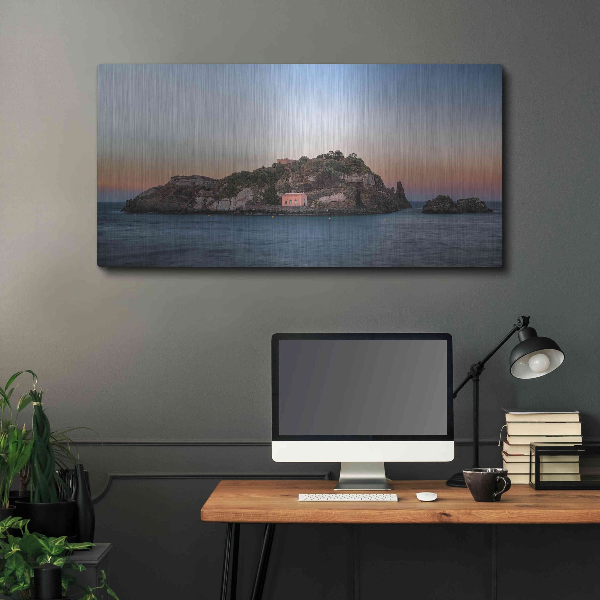 Luxe Metal Art 'Lachea Island' by Giuseppe Torre, Metal Wall Art,48x24