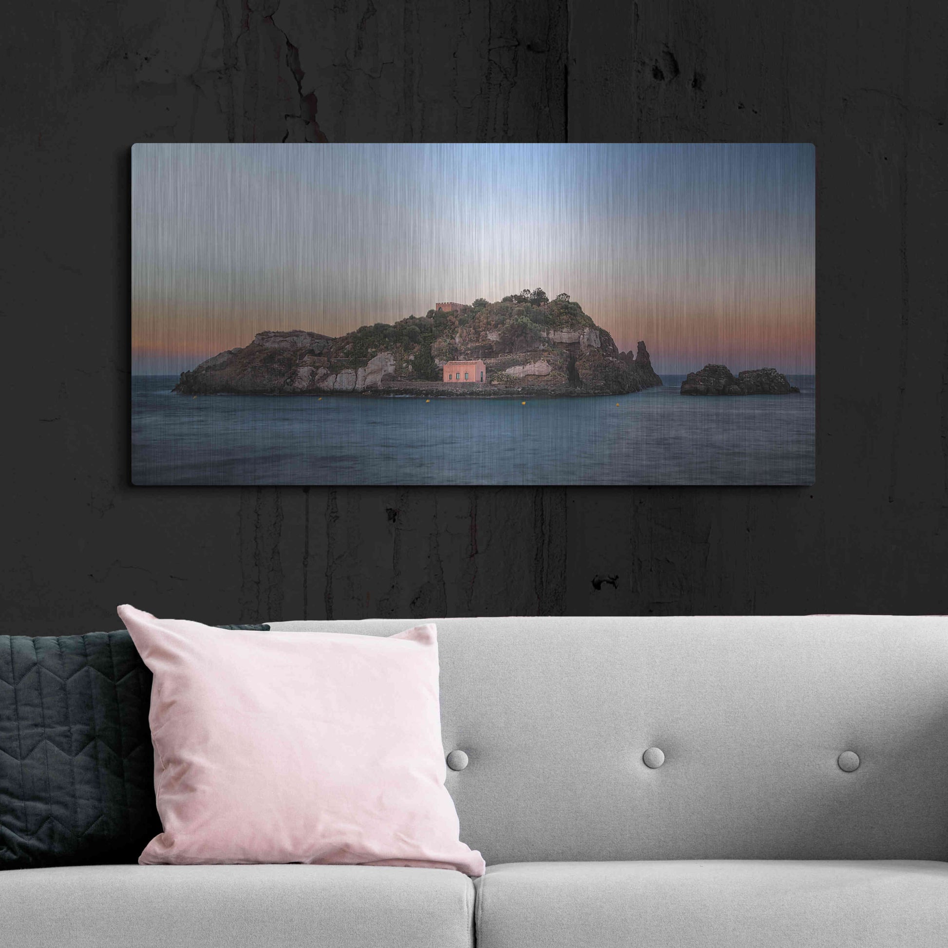 Luxe Metal Art 'Lachea Island' by Giuseppe Torre, Metal Wall Art,48x24