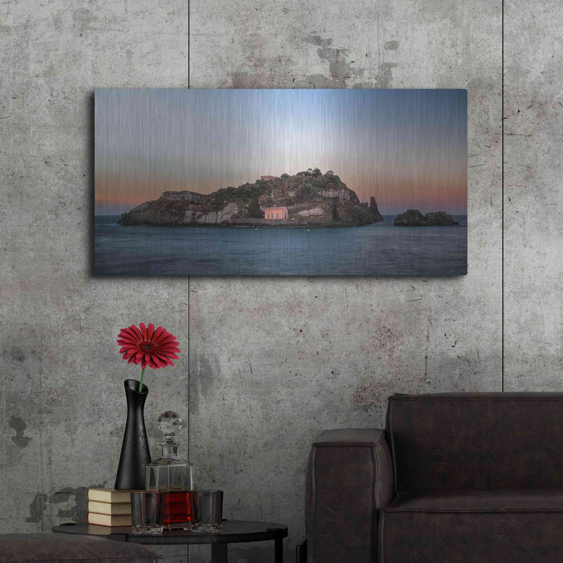 Luxe Metal Art 'Lachea Island' by Giuseppe Torre, Metal Wall Art,48x24