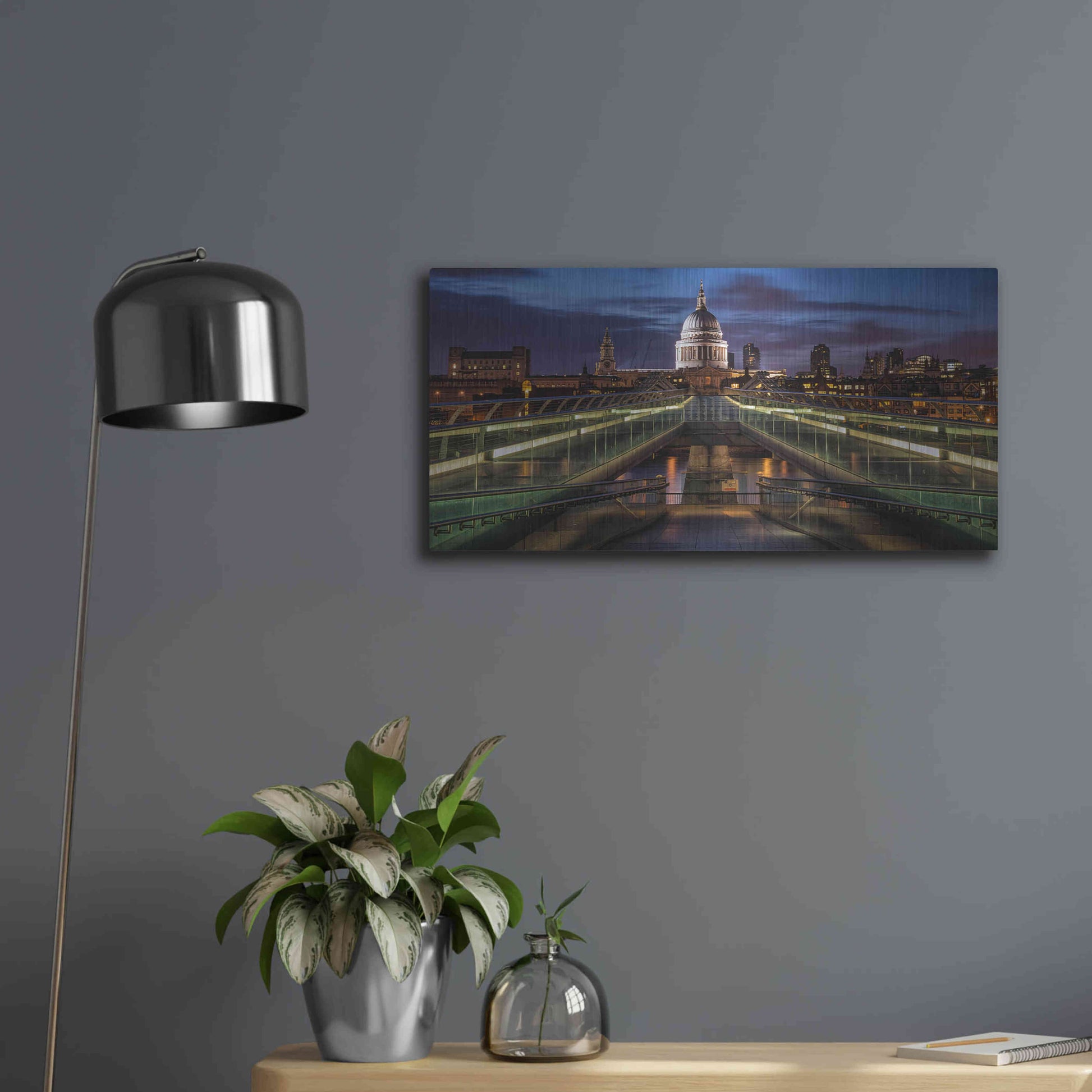 Luxe Metal Art 'Symmetries Of London' by Giuseppe Torre, Metal Wall Art,24x12