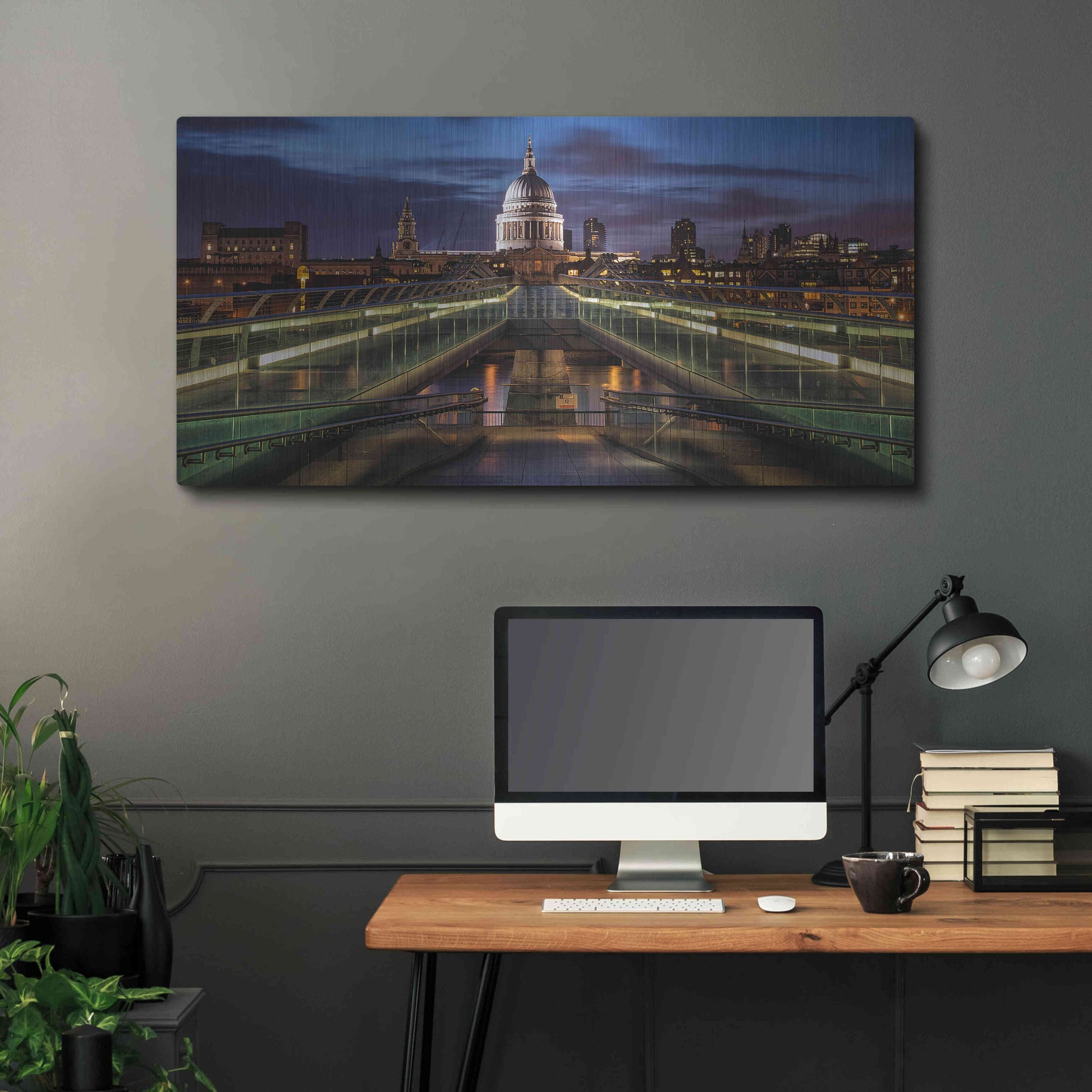 Luxe Metal Art 'Symmetries Of London' by Giuseppe Torre, Metal Wall Art,48x24