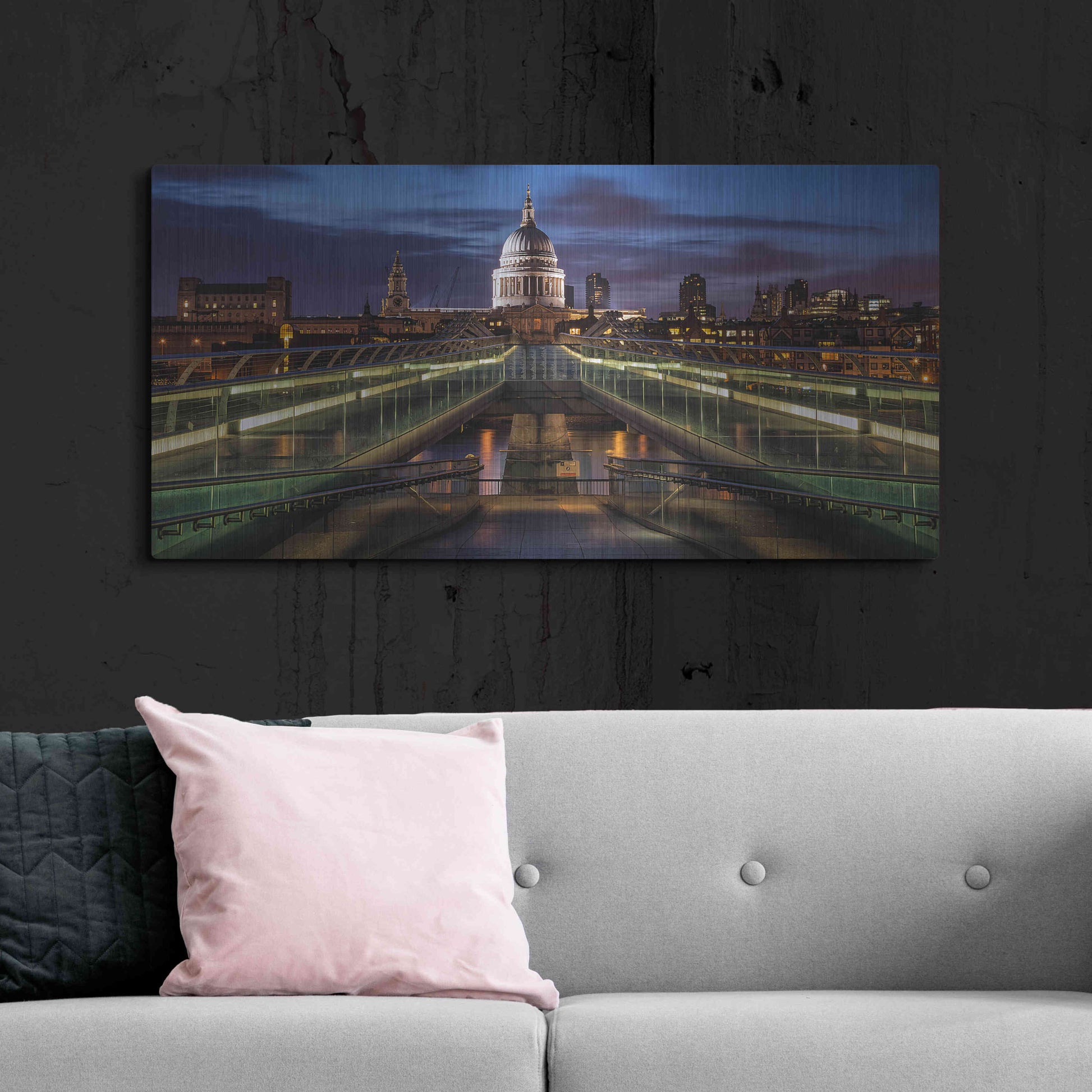 Luxe Metal Art 'Symmetries Of London' by Giuseppe Torre, Metal Wall Art,48x24