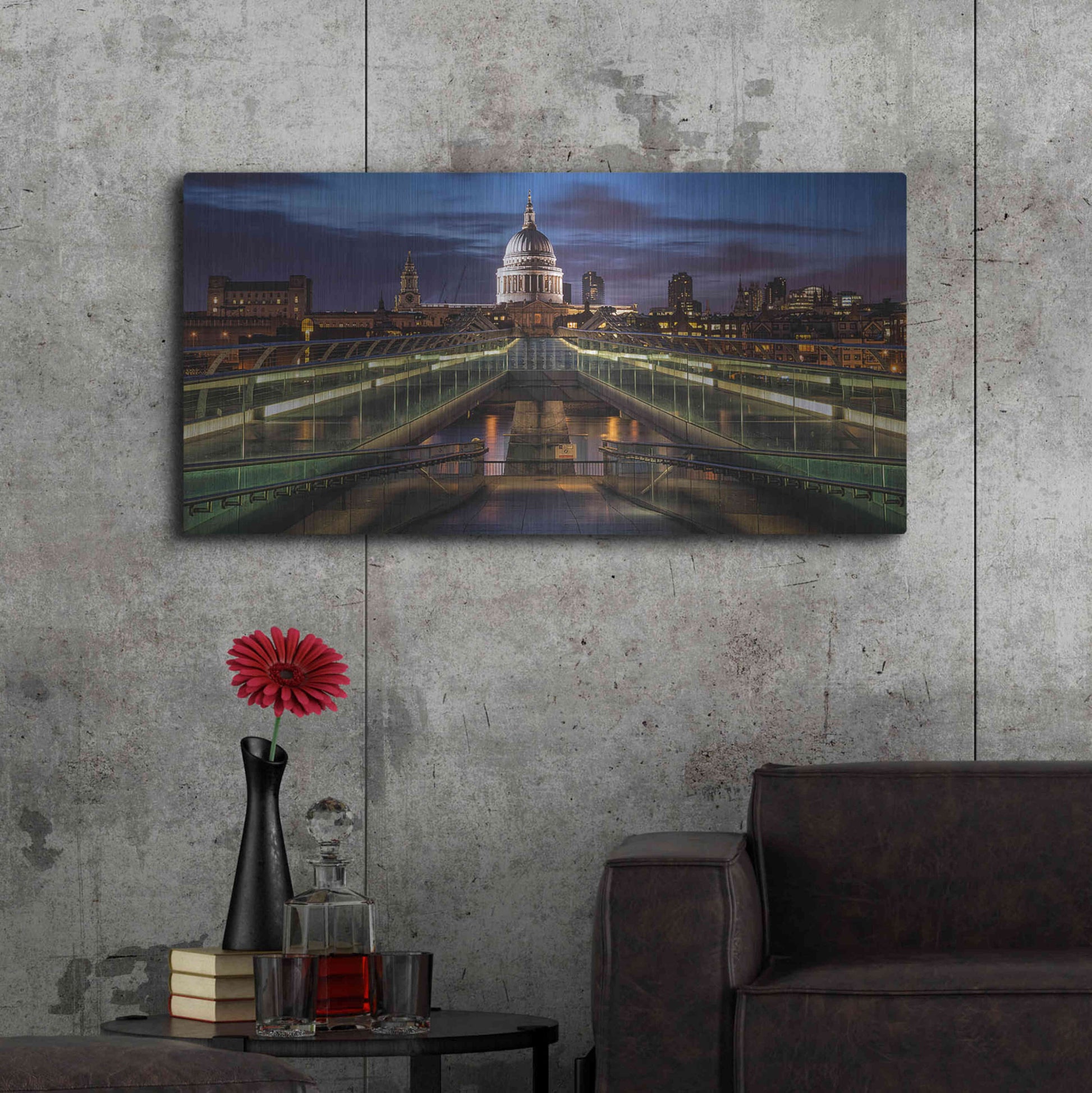 Luxe Metal Art 'Symmetries Of London' by Giuseppe Torre, Metal Wall Art,48x24