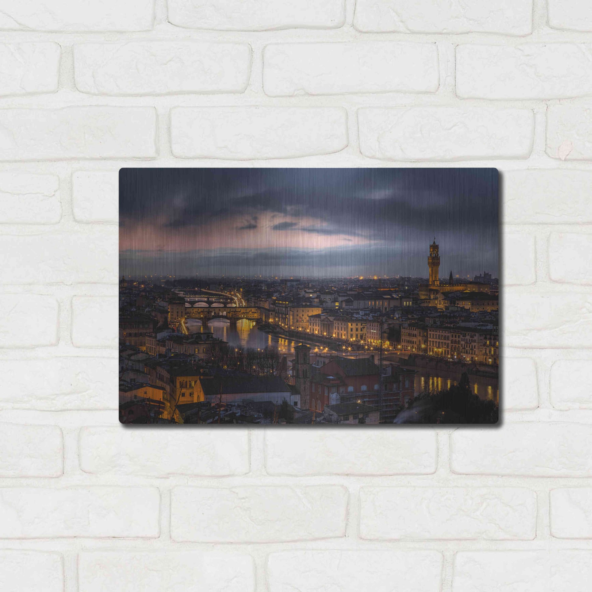 Luxe Metal Art 'The Old River' by Giuseppe Torre, Metal Wall Art,16x12