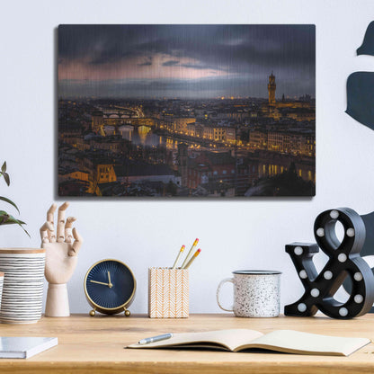 Luxe Metal Art 'The Old River' by Giuseppe Torre, Metal Wall Art,16x12