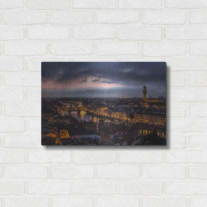 Luxe Metal Art 'The Old River' by Giuseppe Torre, Metal Wall Art,24x16