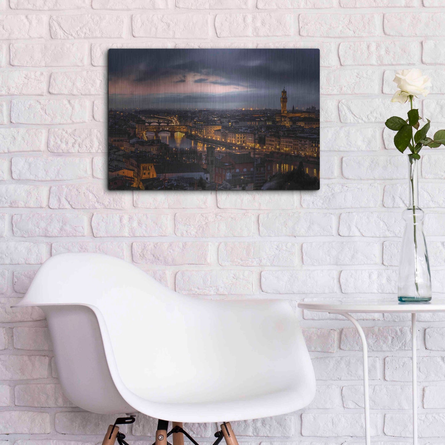 Luxe Metal Art 'The Old River' by Giuseppe Torre, Metal Wall Art,24x16