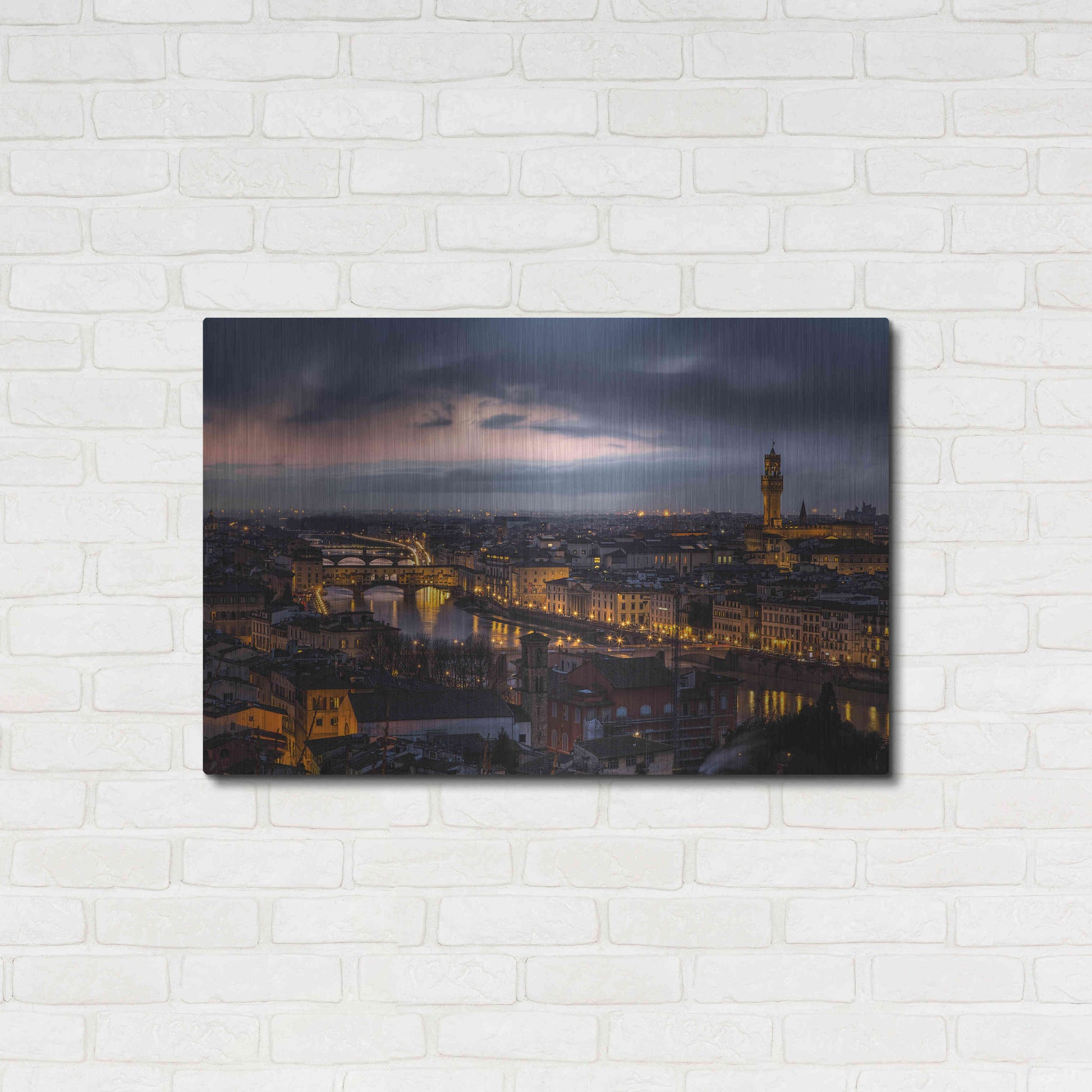 Luxe Metal Art 'The Old River' by Giuseppe Torre, Metal Wall Art,36x24