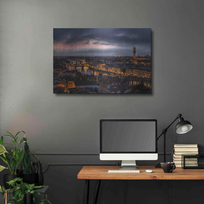 Luxe Metal Art 'The Old River' by Giuseppe Torre, Metal Wall Art,36x24