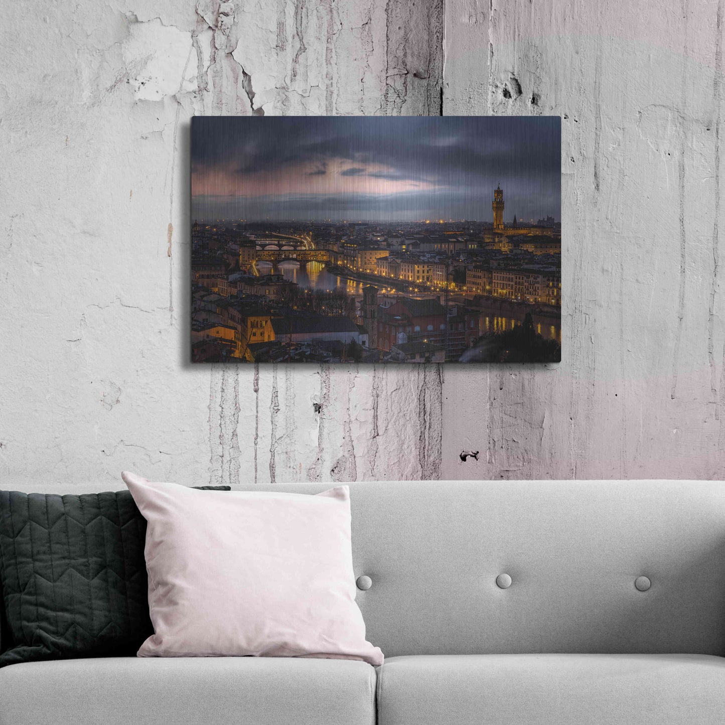Luxe Metal Art 'The Old River' by Giuseppe Torre, Metal Wall Art,36x24
