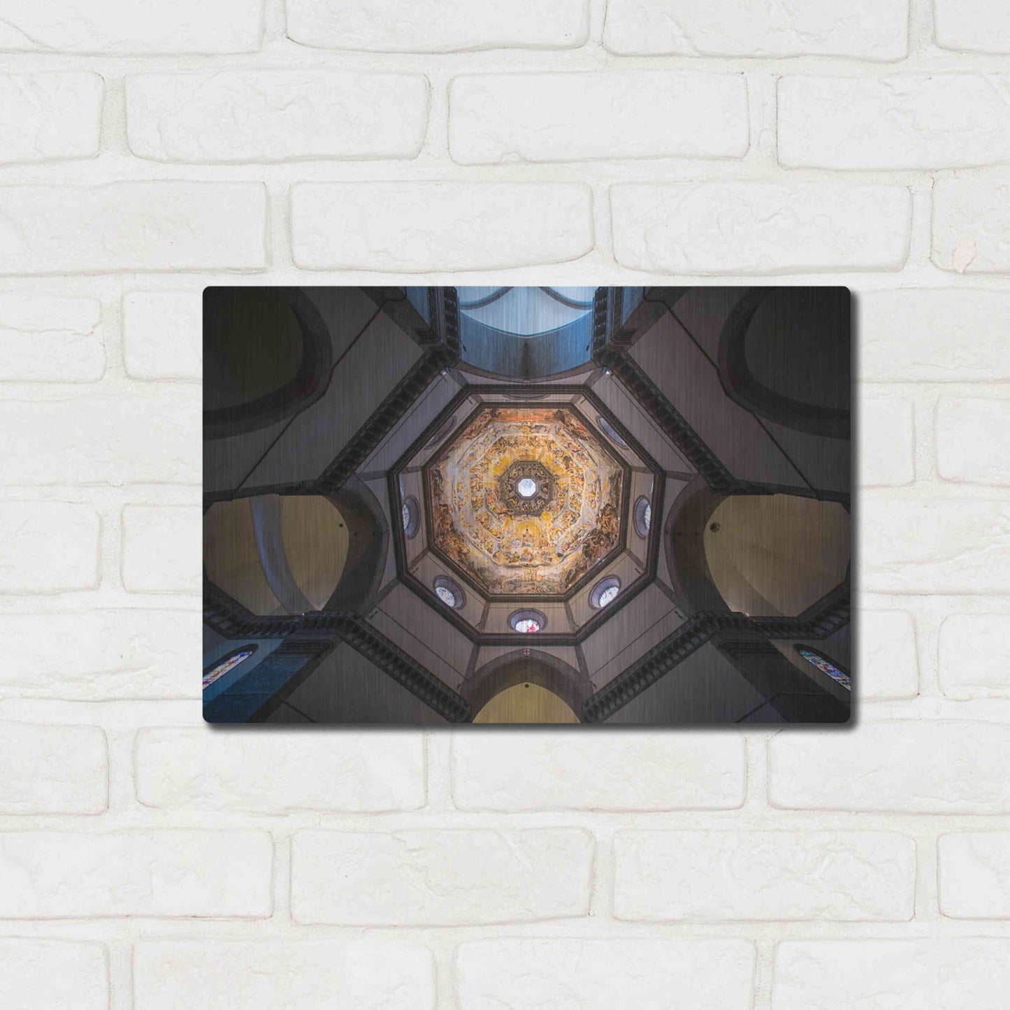 Luxe Metal Art 'Under The Brunelleschi's Dome' by Giuseppe Torre, Metal Wall Art,16x12