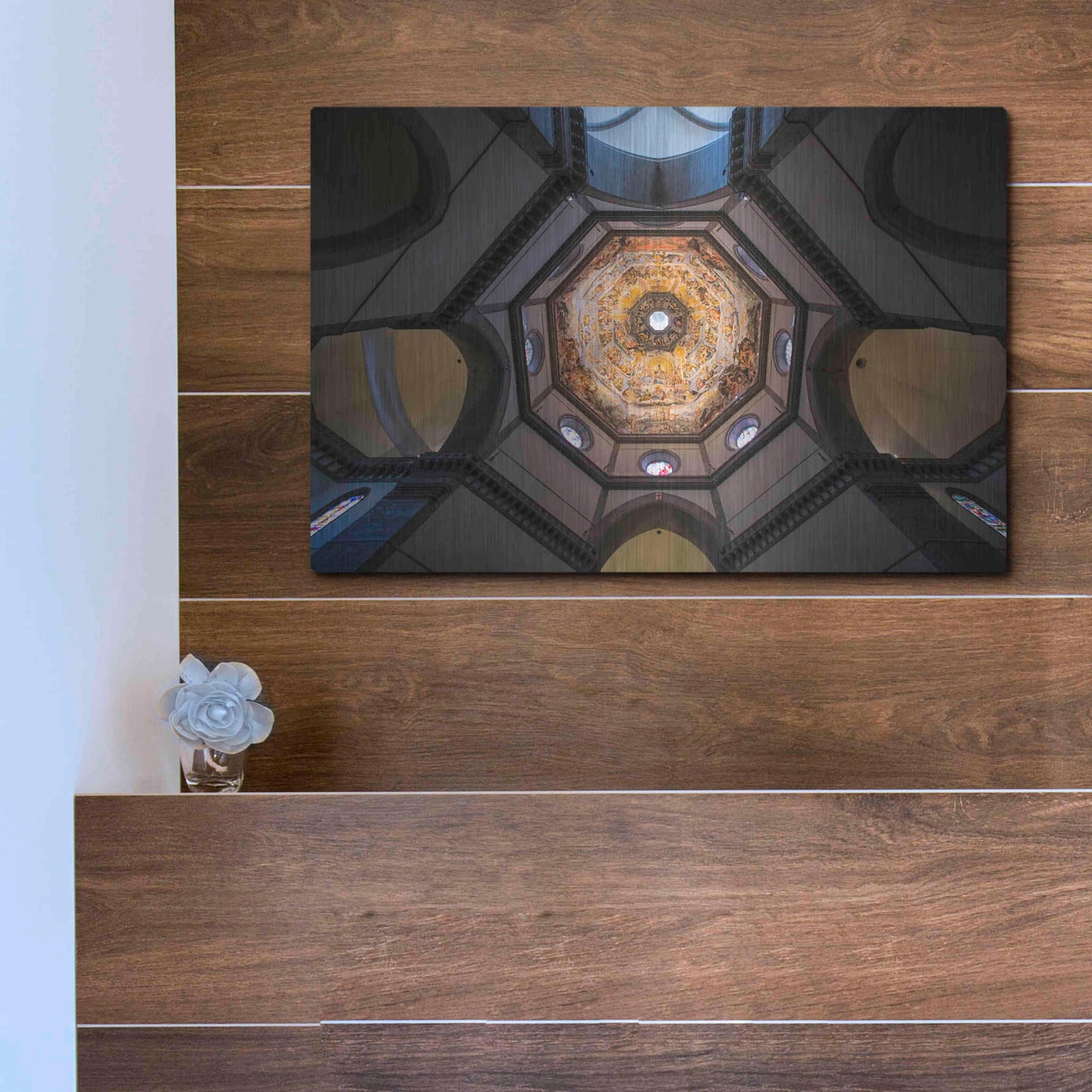 Luxe Metal Art 'Under The Brunelleschi's Dome' by Giuseppe Torre, Metal Wall Art,16x12