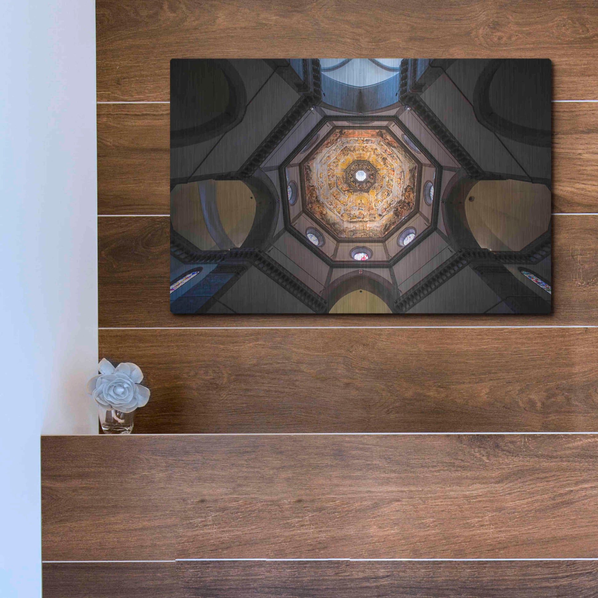Luxe Metal Art 'Under The Brunelleschi's Dome' by Giuseppe Torre, Metal Wall Art,16x12