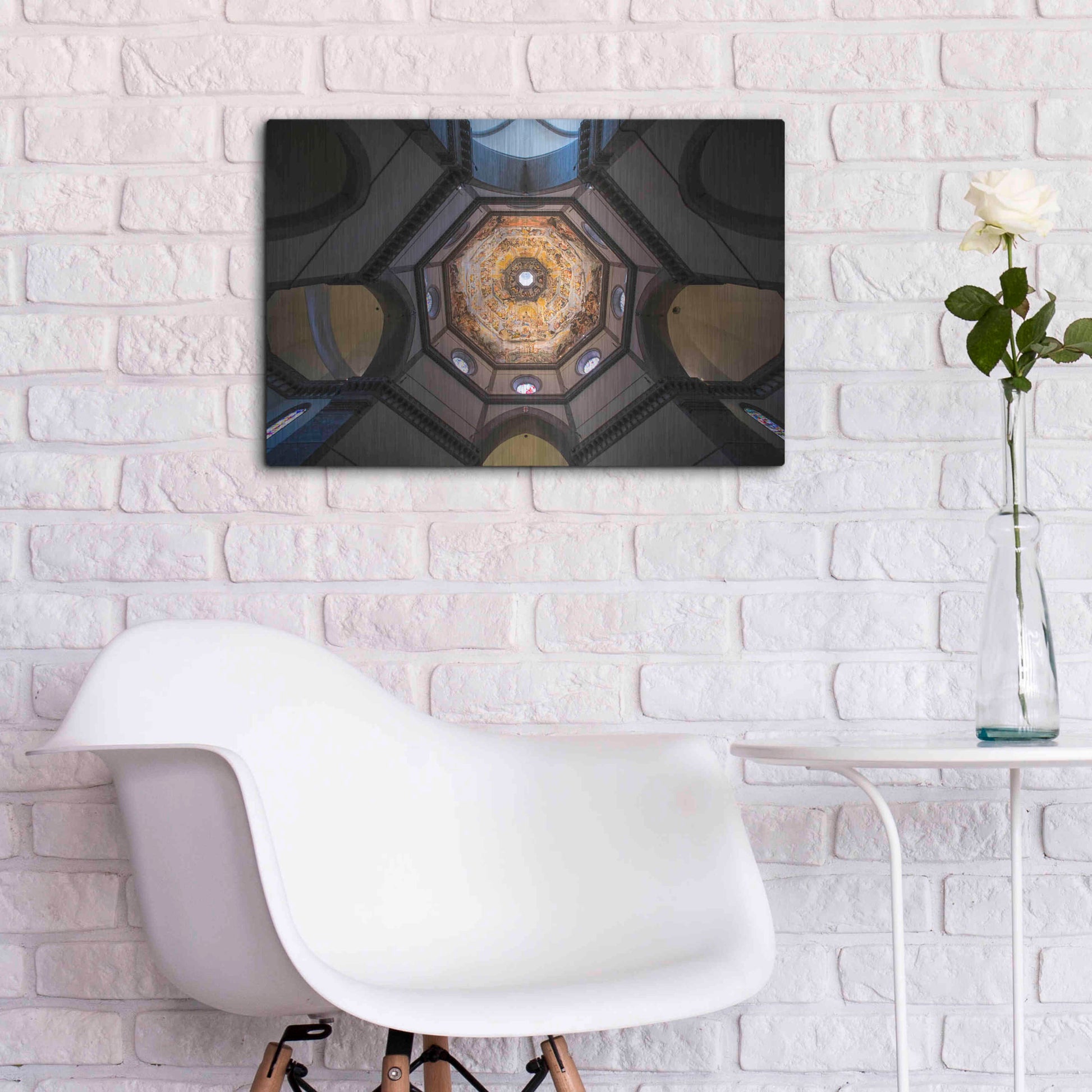 Luxe Metal Art 'Under The Brunelleschi's Dome' by Giuseppe Torre, Metal Wall Art,24x16