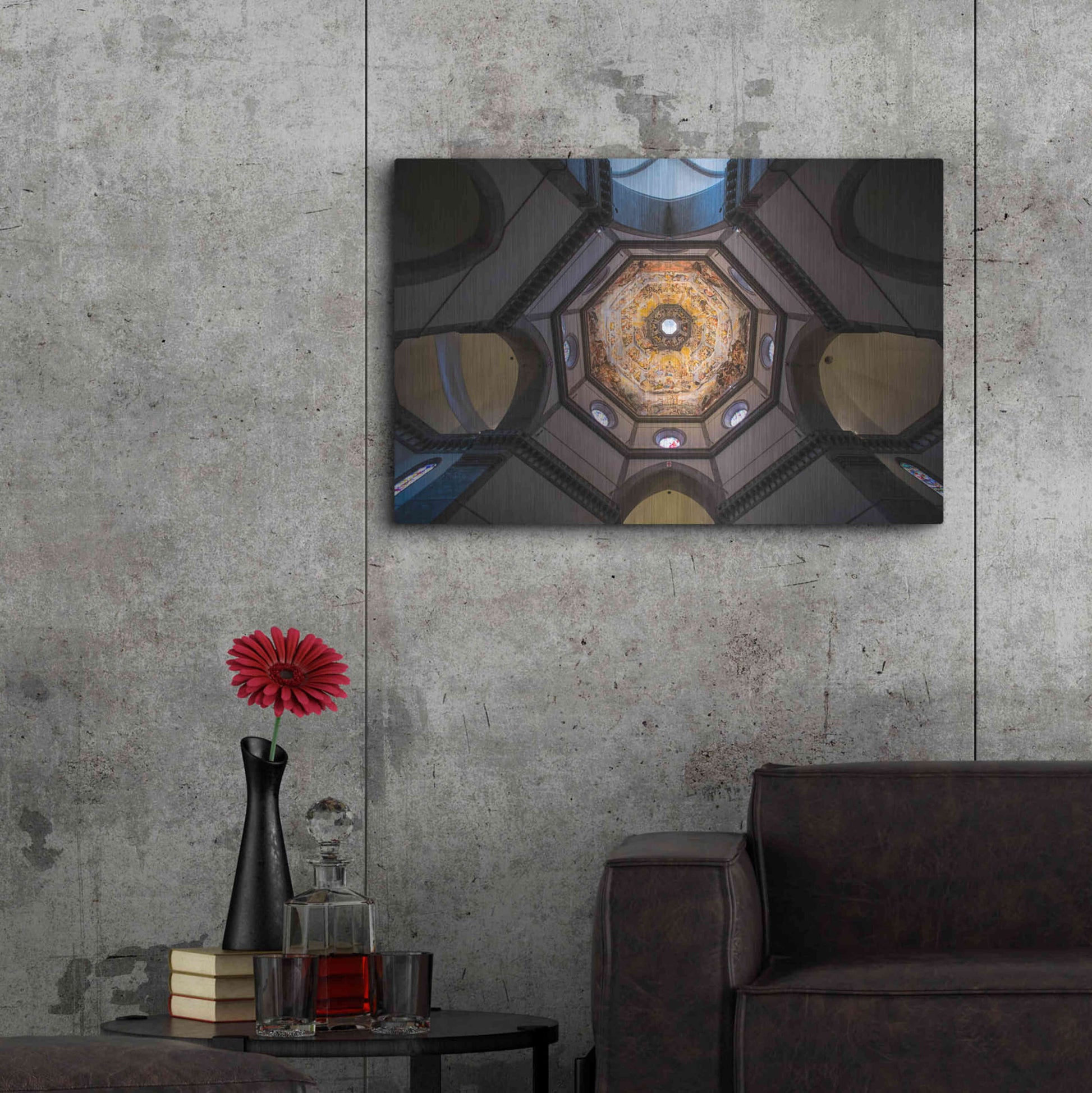 Luxe Metal Art 'Under The Brunelleschi's Dome' by Giuseppe Torre, Metal Wall Art,36x24