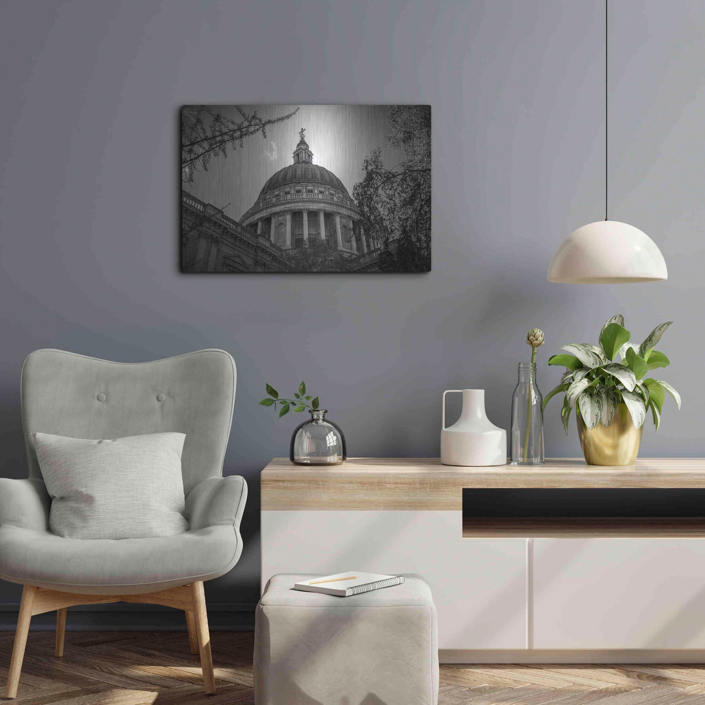 Luxe Metal Art 'Under The Dome' by Giuseppe Torre, Metal Wall Art,24x16