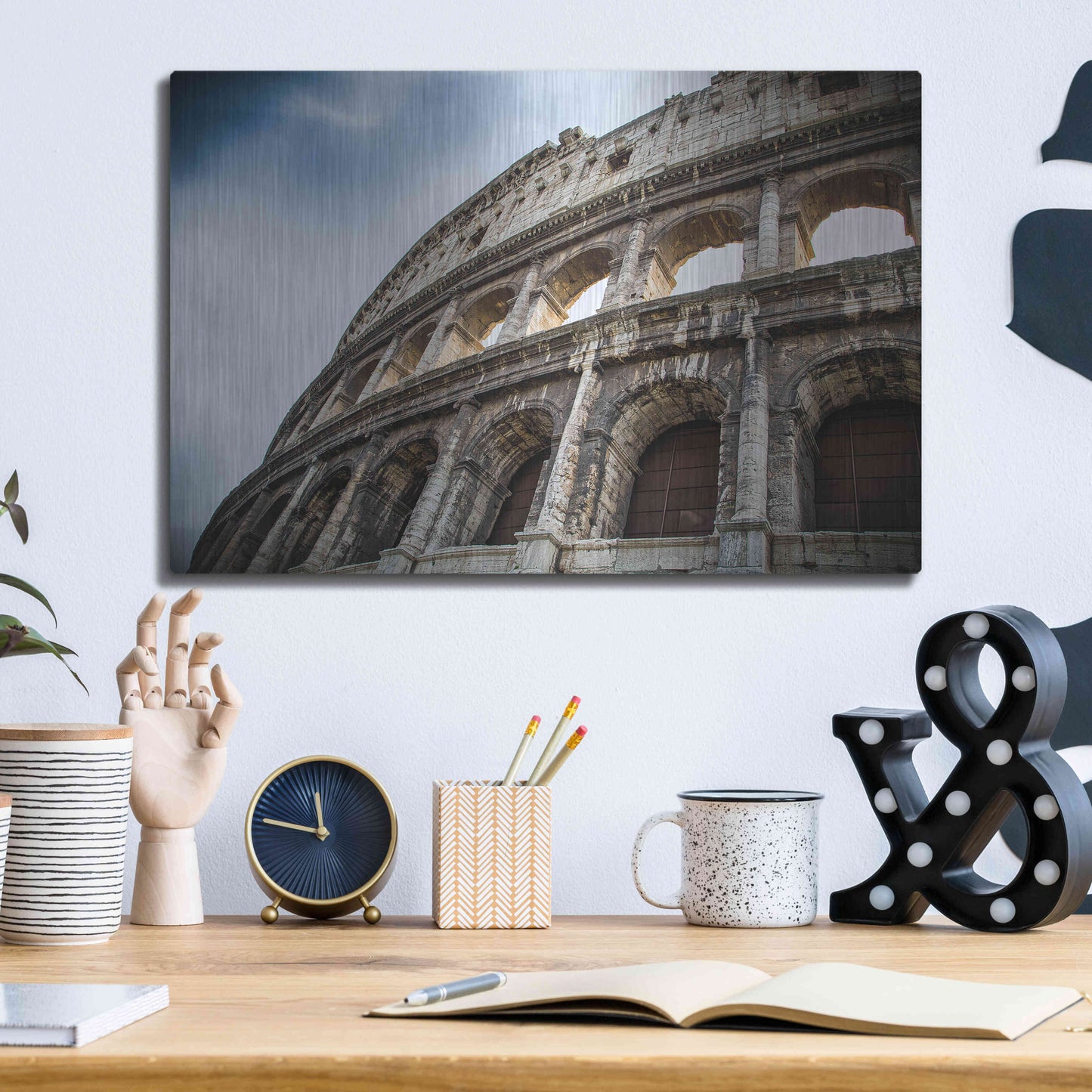 Luxe Metal Art 'Colosseo' by Giuseppe Torre, Metal Wall Art,16x12
