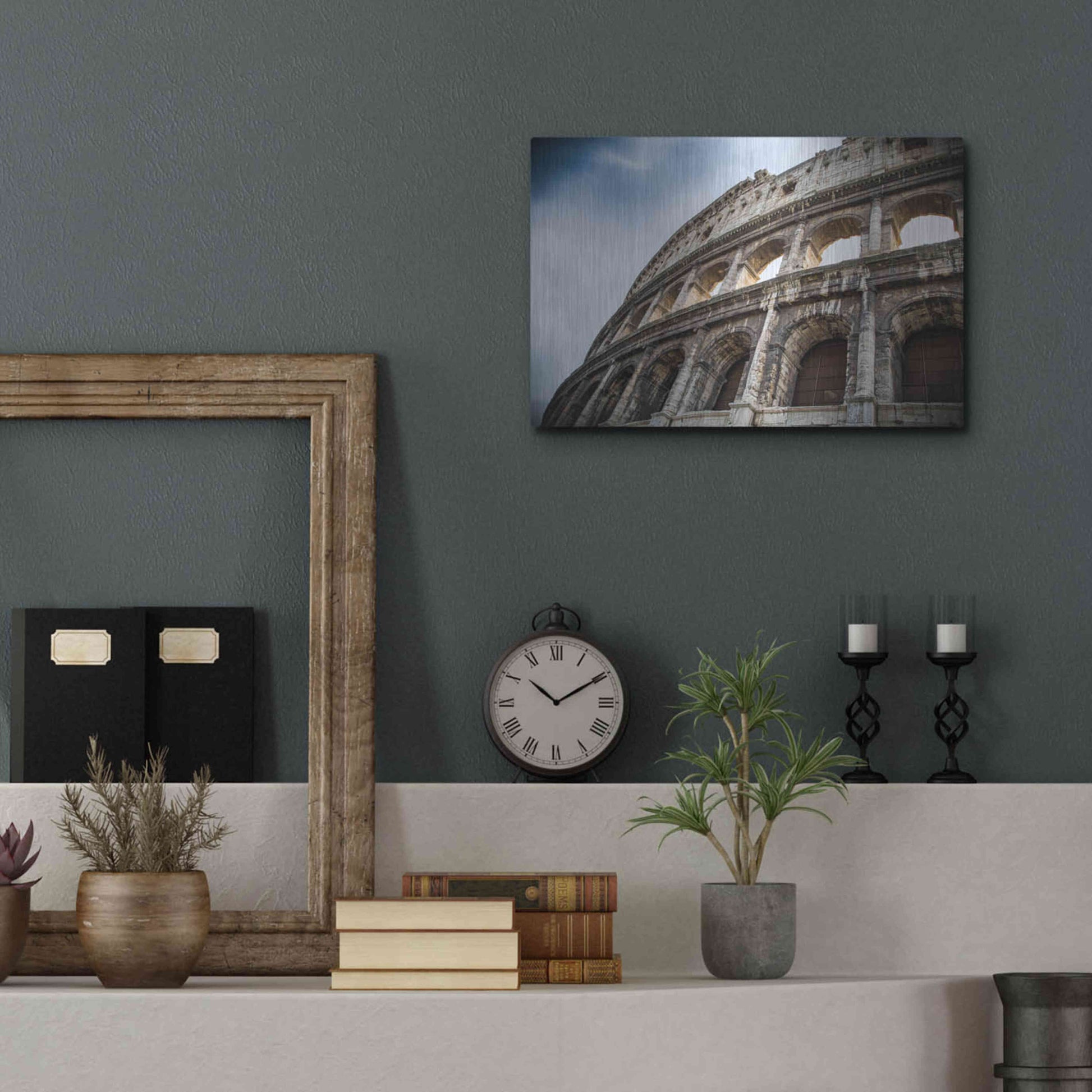 Luxe Metal Art 'Colosseo' by Giuseppe Torre, Metal Wall Art,16x12