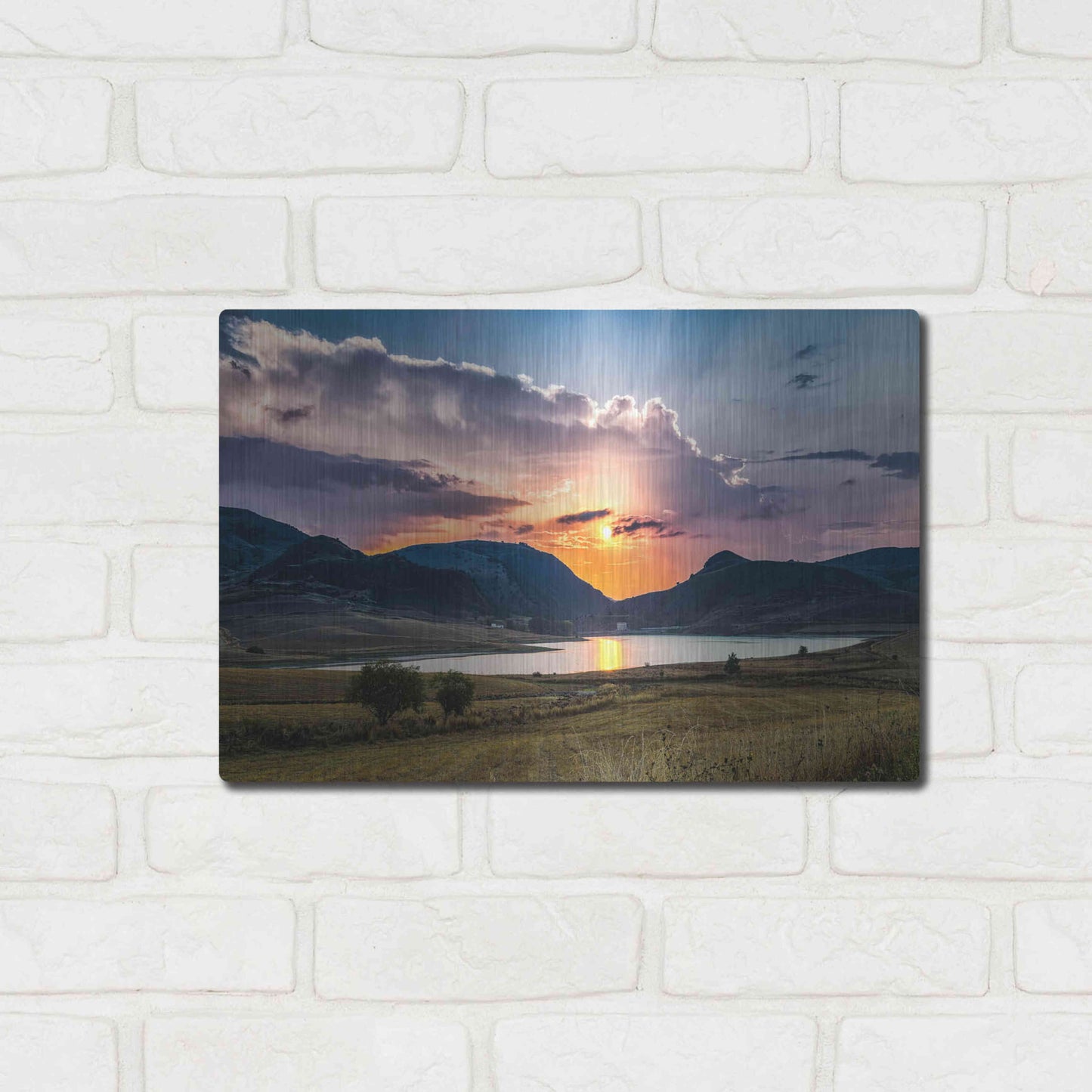 Luxe Metal Art 'Sunrays' by Giuseppe Torre, Metal Wall Art,16x12