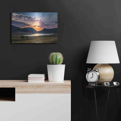 Luxe Metal Art 'Sunrays' by Giuseppe Torre, Metal Wall Art,24x16