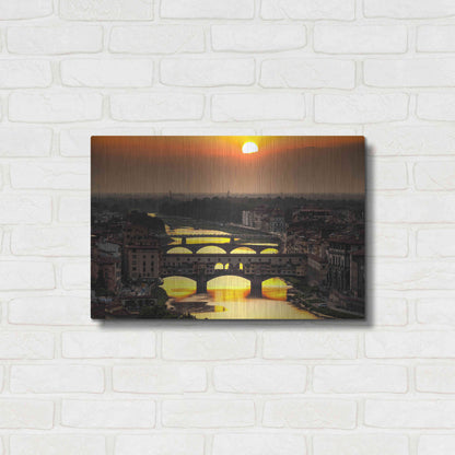 Luxe Metal Art 'Sunset in Florence' by Giuseppe Torre, Metal Wall Art,24x16