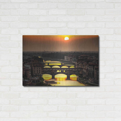 Luxe Metal Art 'Sunset in Florence' by Giuseppe Torre, Metal Wall Art,36x24