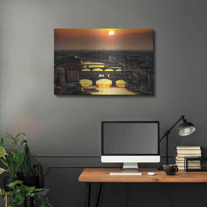 Luxe Metal Art 'Sunset in Florence' by Giuseppe Torre, Metal Wall Art,36x24