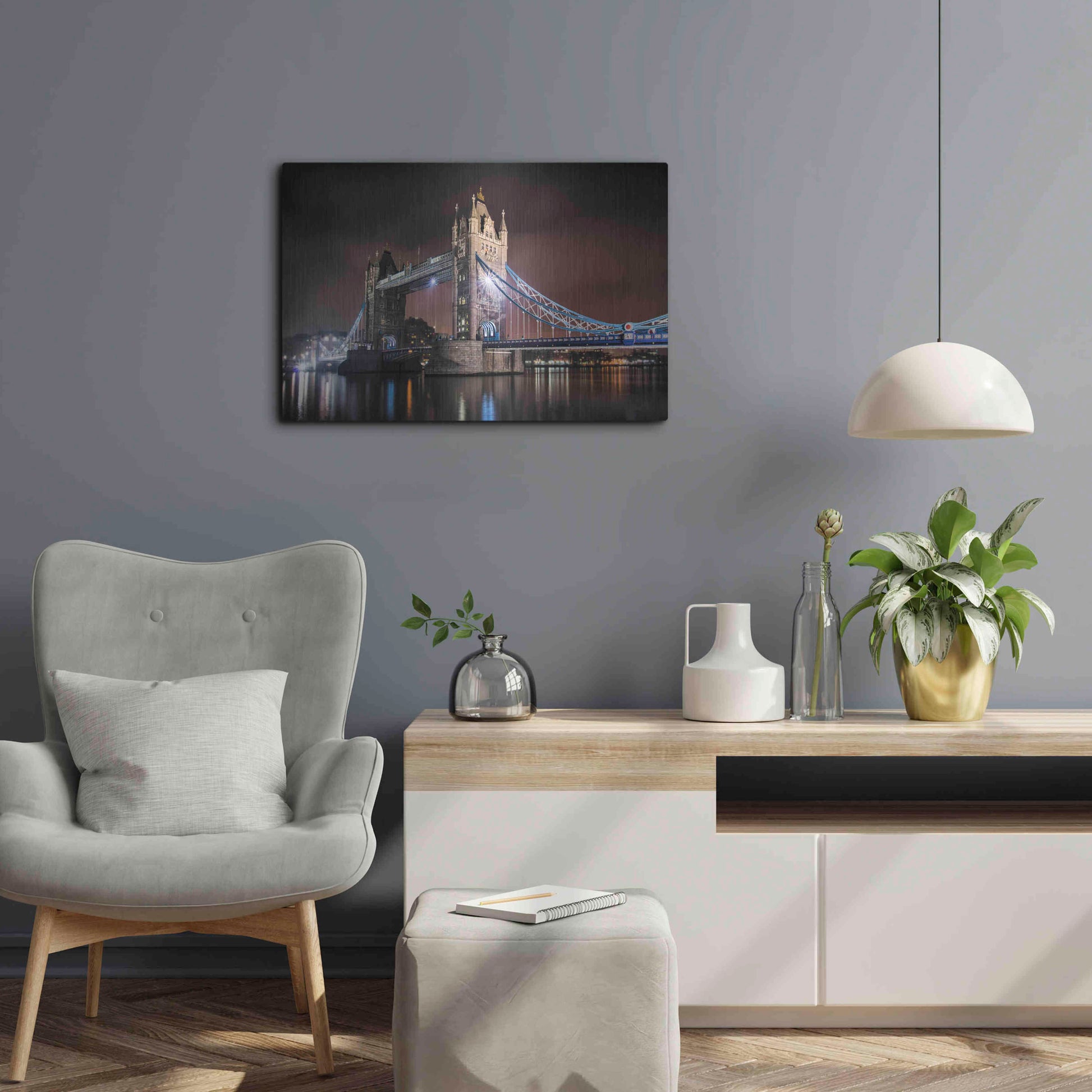 Luxe Metal Art 'Two Towers' by Giuseppe Torre, Metal Wall Art,24x16